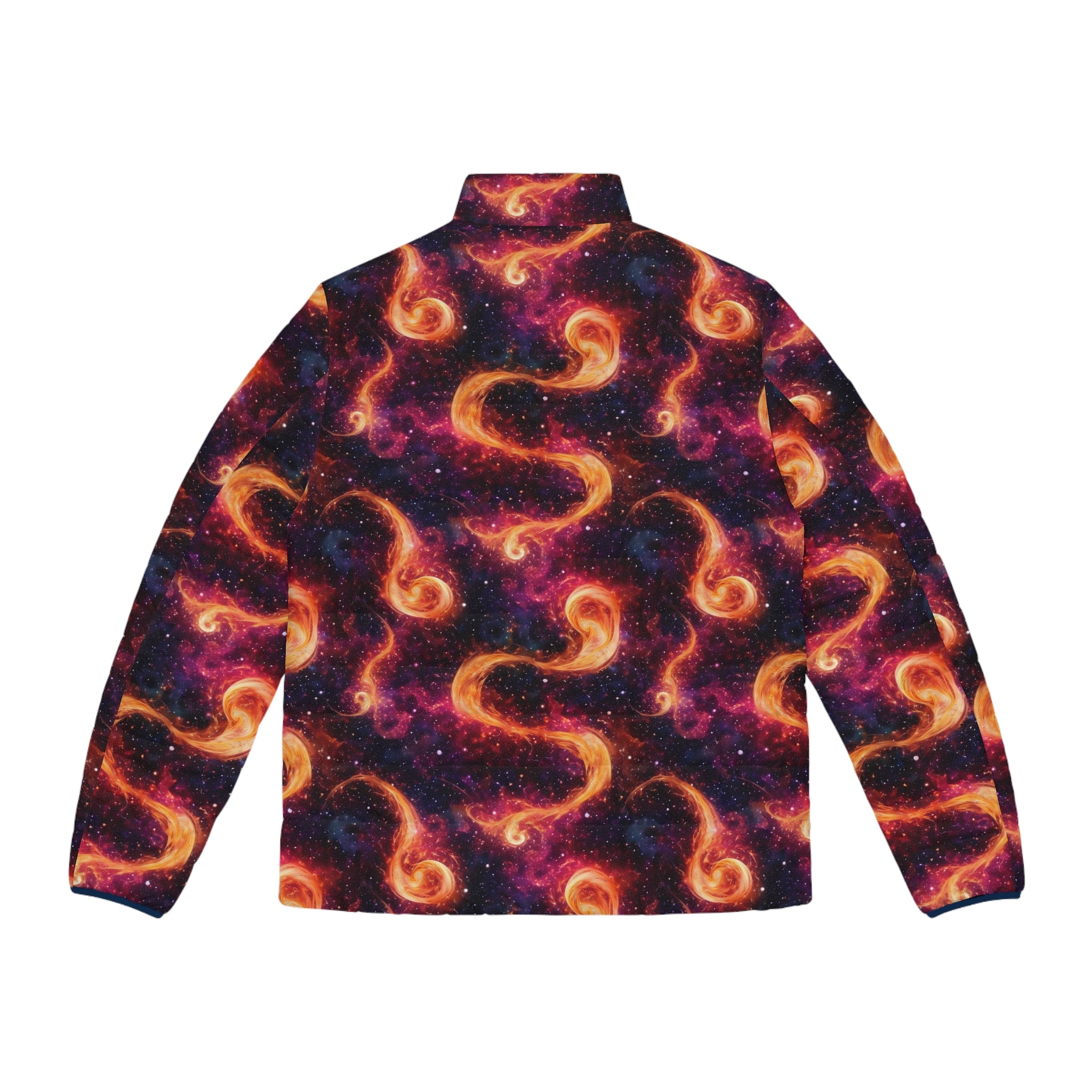 Men's Puffer Jacket (AOP) - Digital Galaxies 03