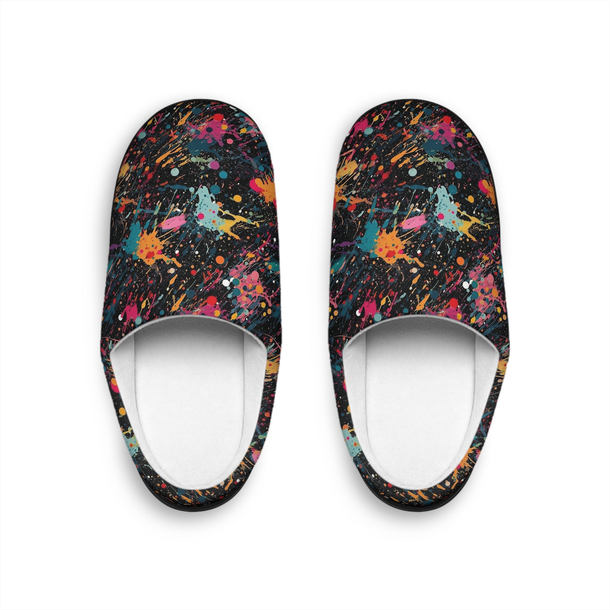 Men's Indoor Slippers (AOP) - Seamless Color Splatter Design 03