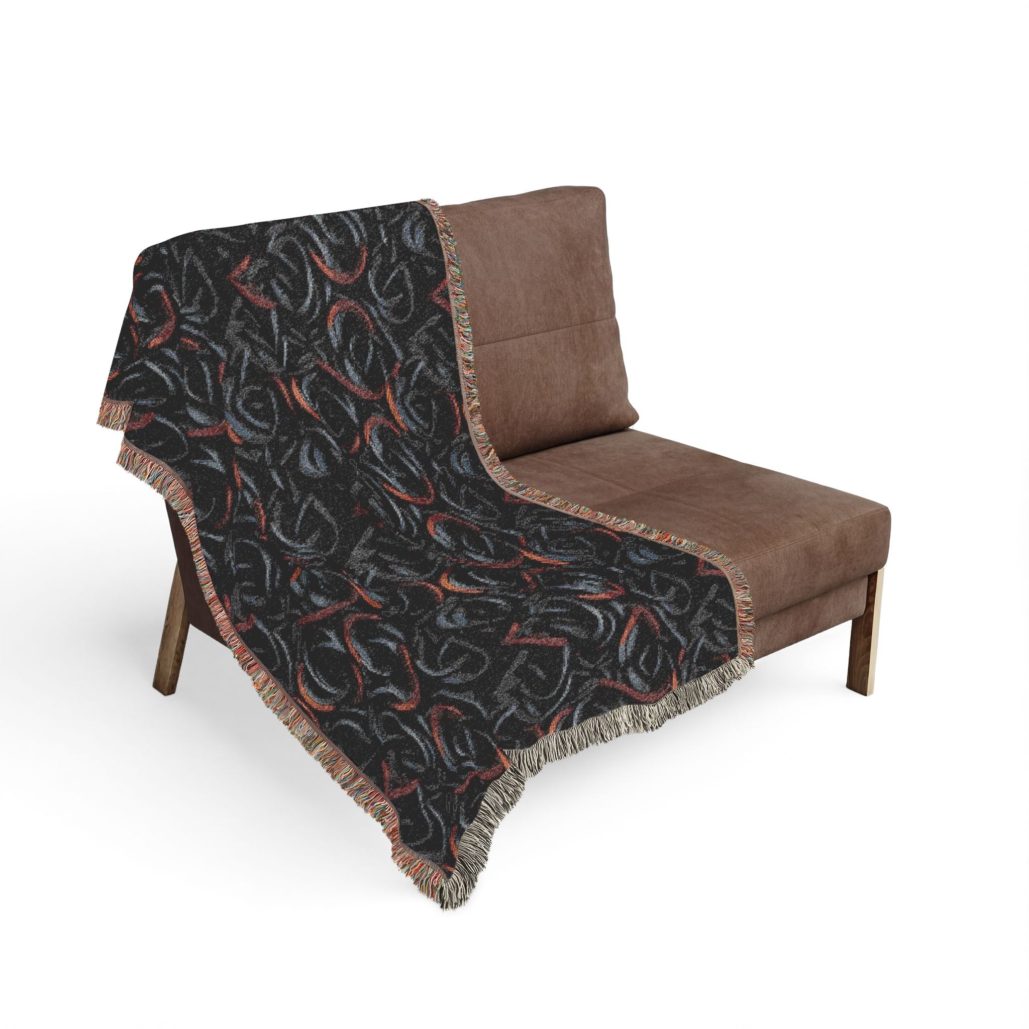 Woven Throw Blanket — Reversible Cozy Check Pattern for Living Room & Cabin - Design 04