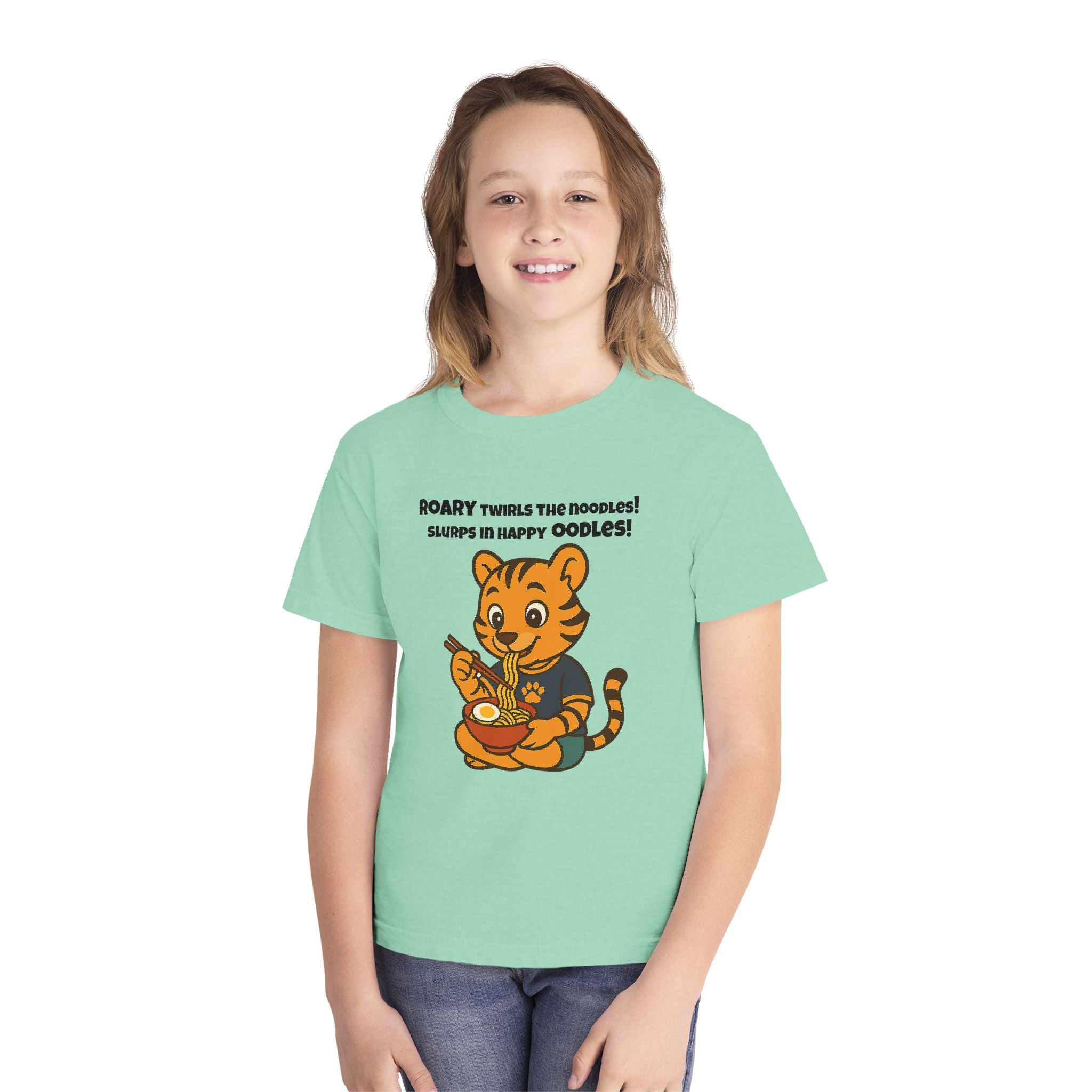 Youth Midweight Cotton Tee - Roary's Ramen Bowl