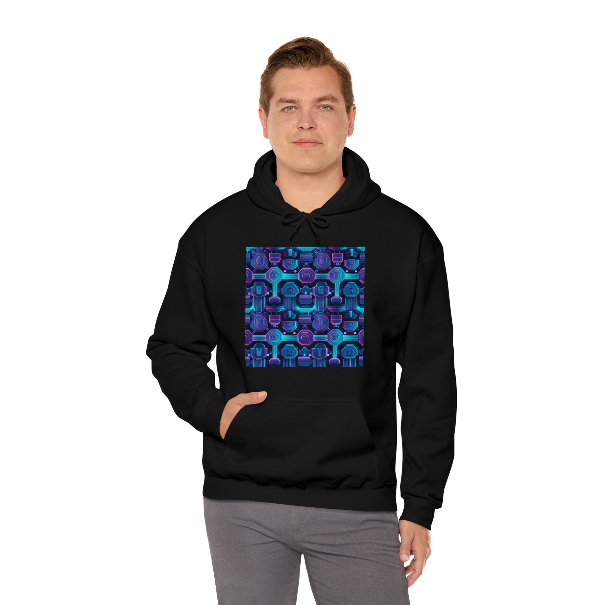 Unisex Heavy Blend™ Hooded Sweatshirt - Abstract Neon Designs 02