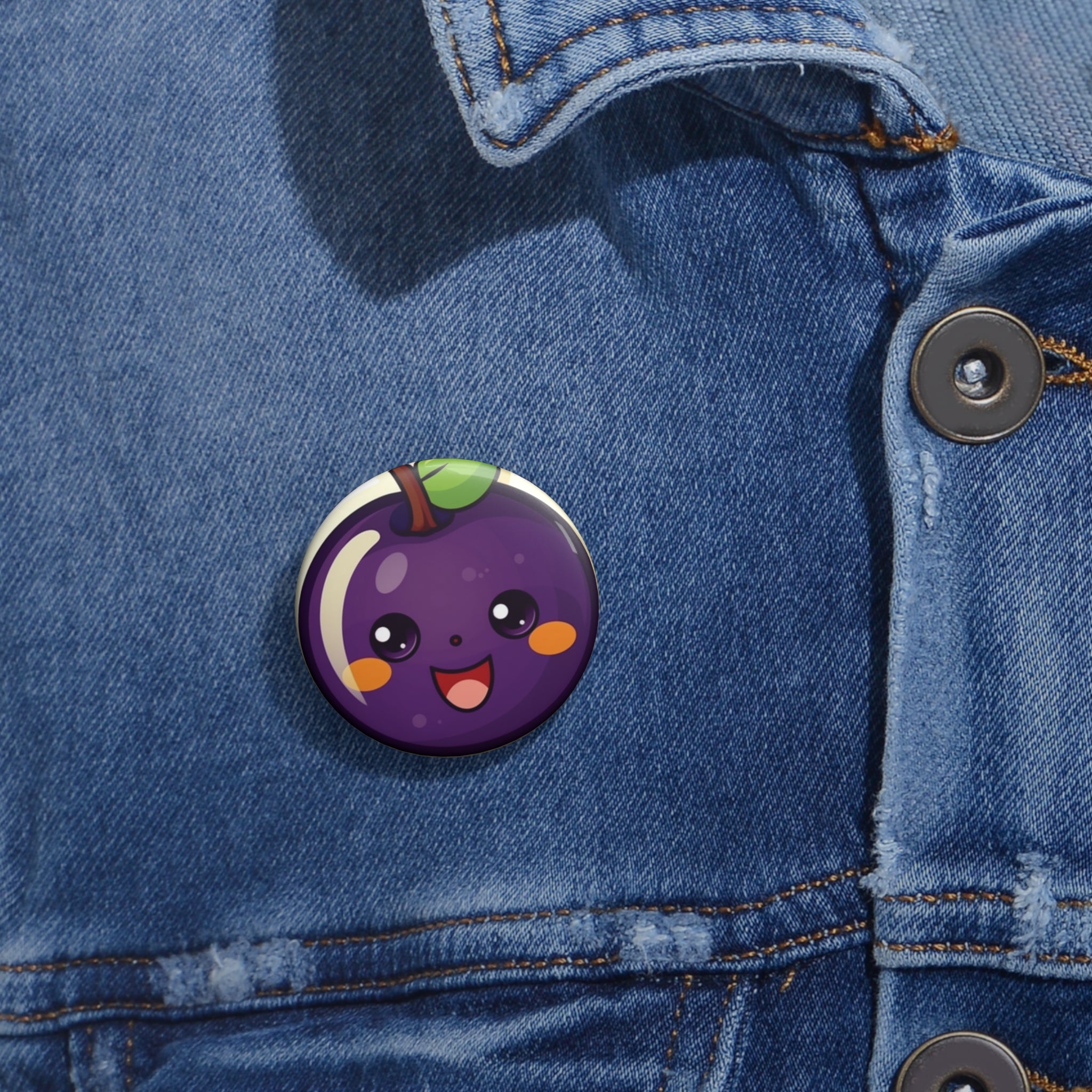 Custom Pin Buttons - Plum