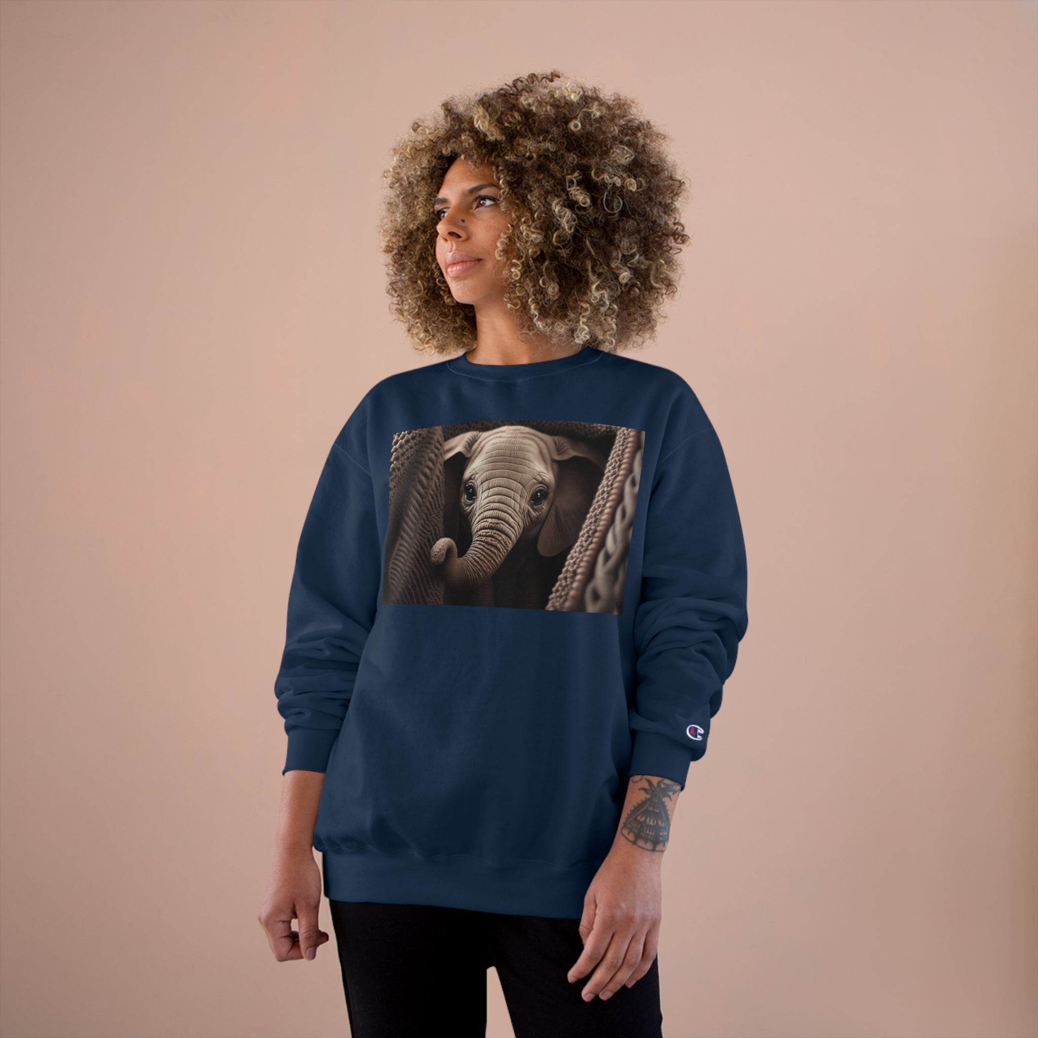Champion Sweatshirt - Knit Animals, Elephant Calf