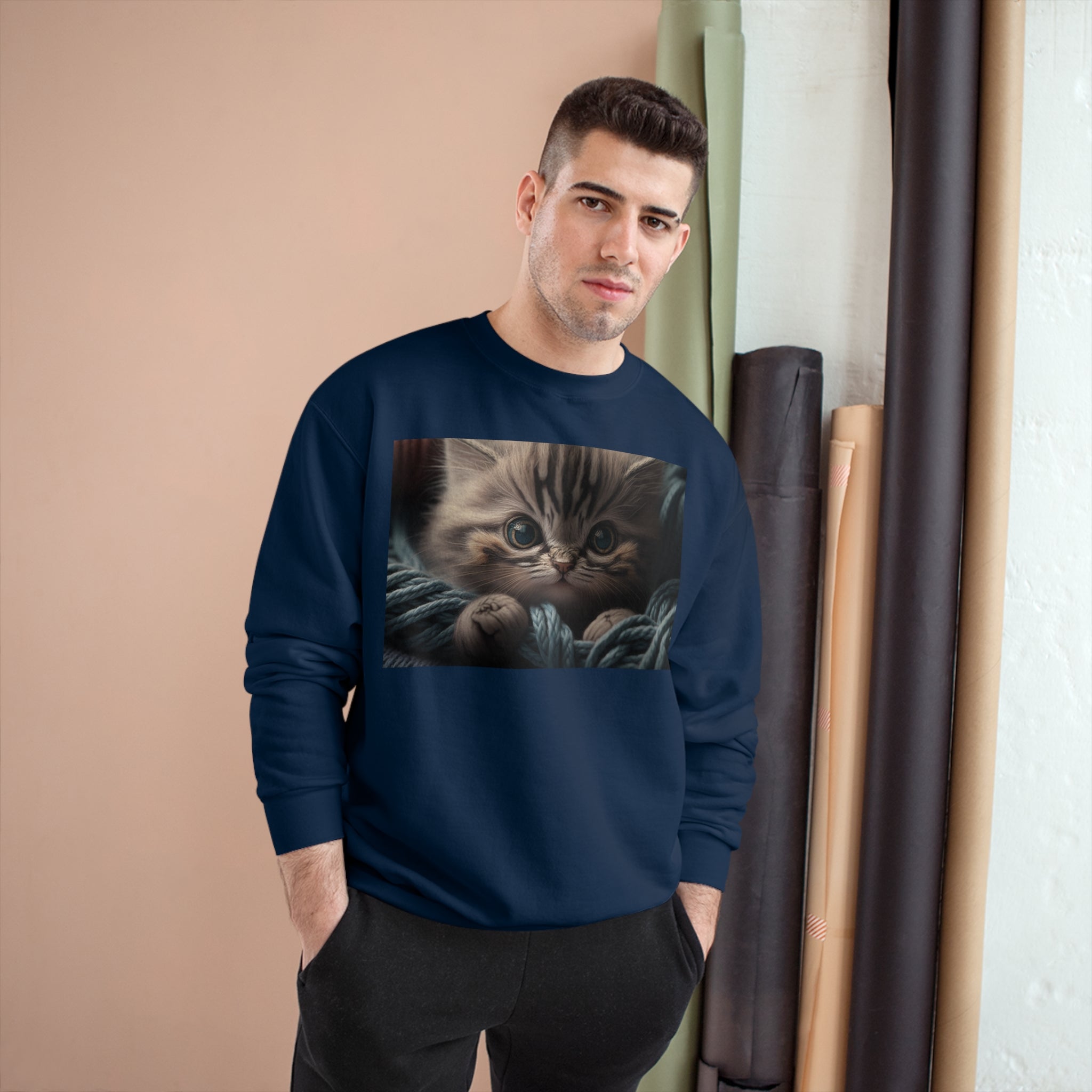 Champion Sweatshirt - Knit Animals, Kitten