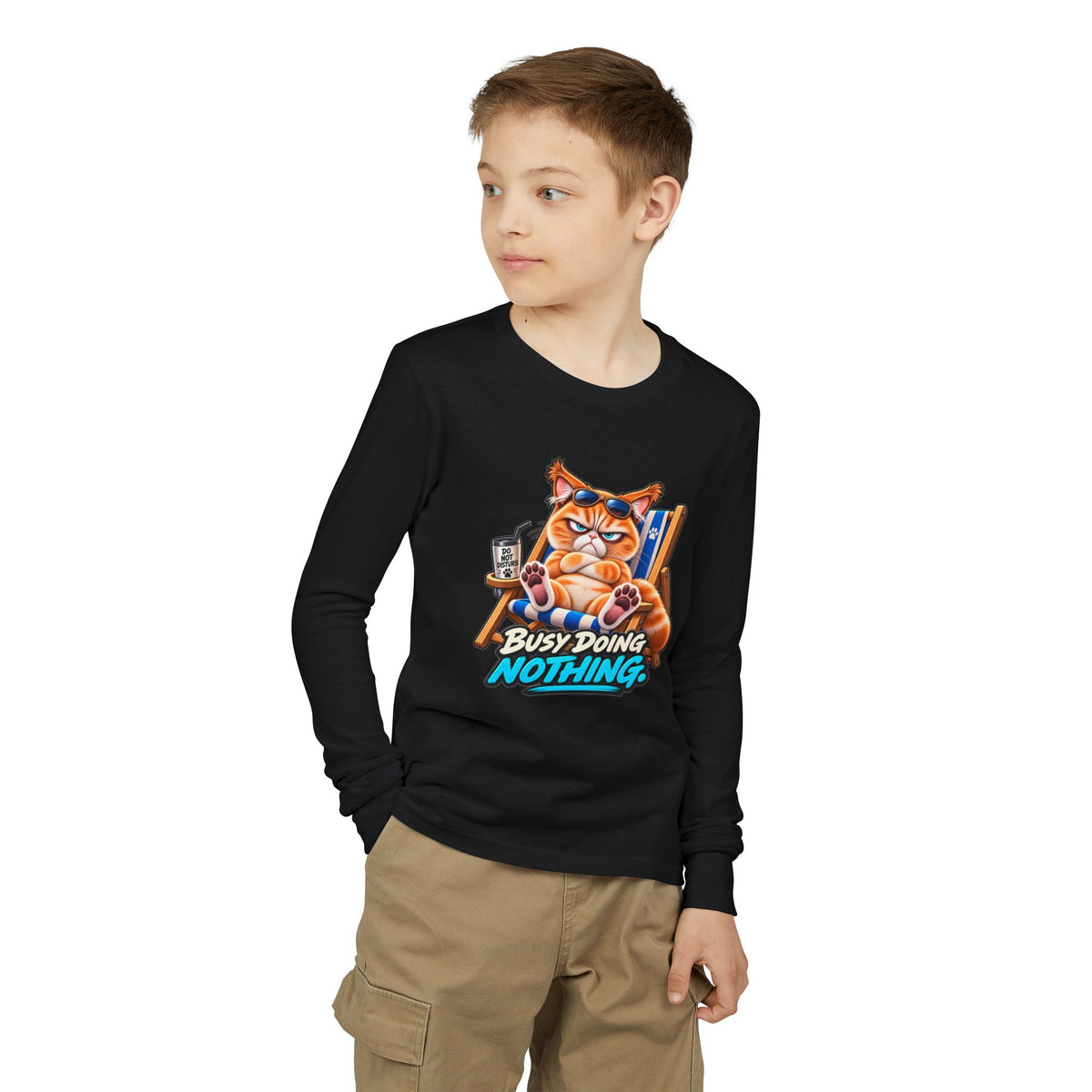 Busy doing Nothing - Mildly Feral - Youth Long Sleeve Tee
