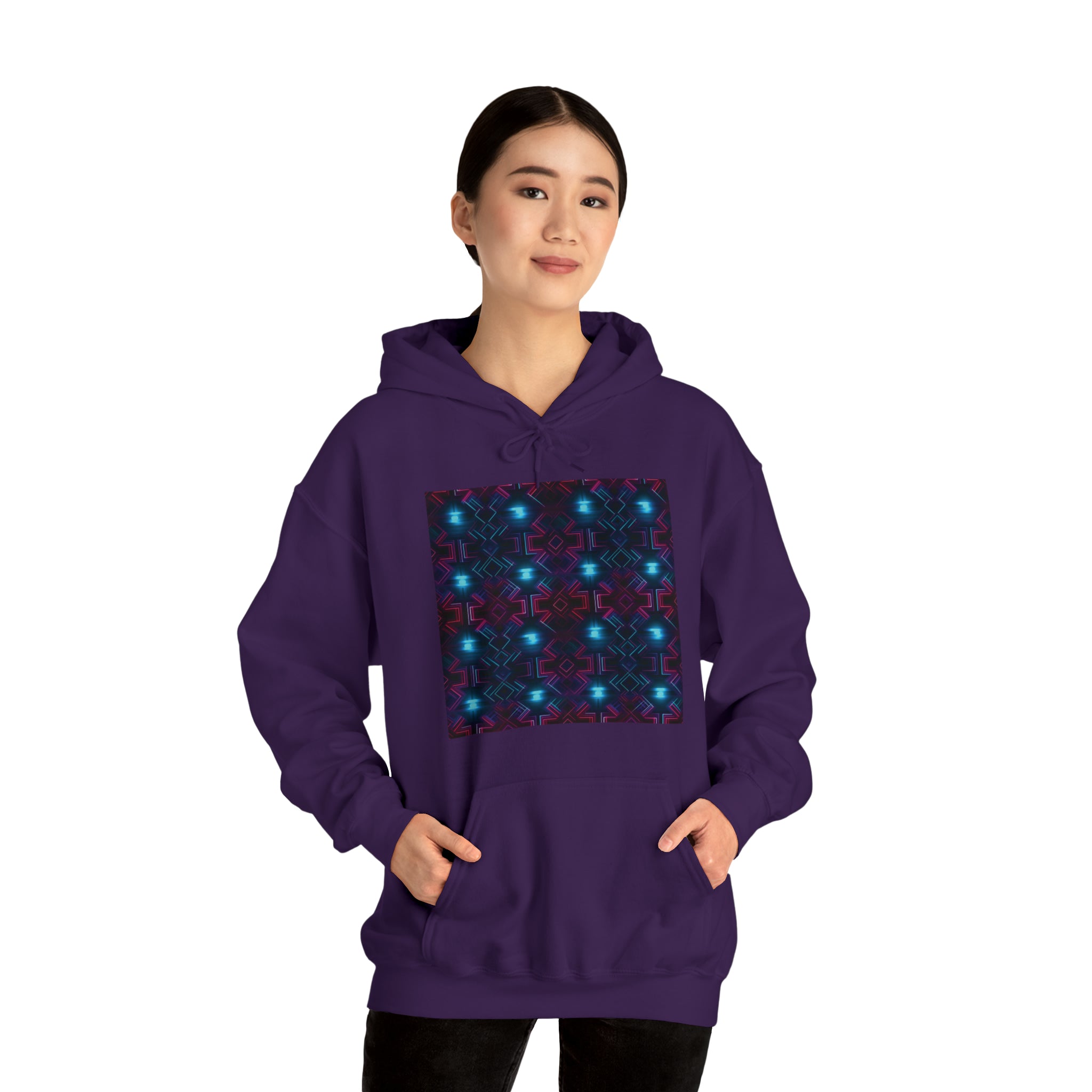 Unisex Heavy Blend™ Hooded Sweatshirt - Abstract Neon Designs 01