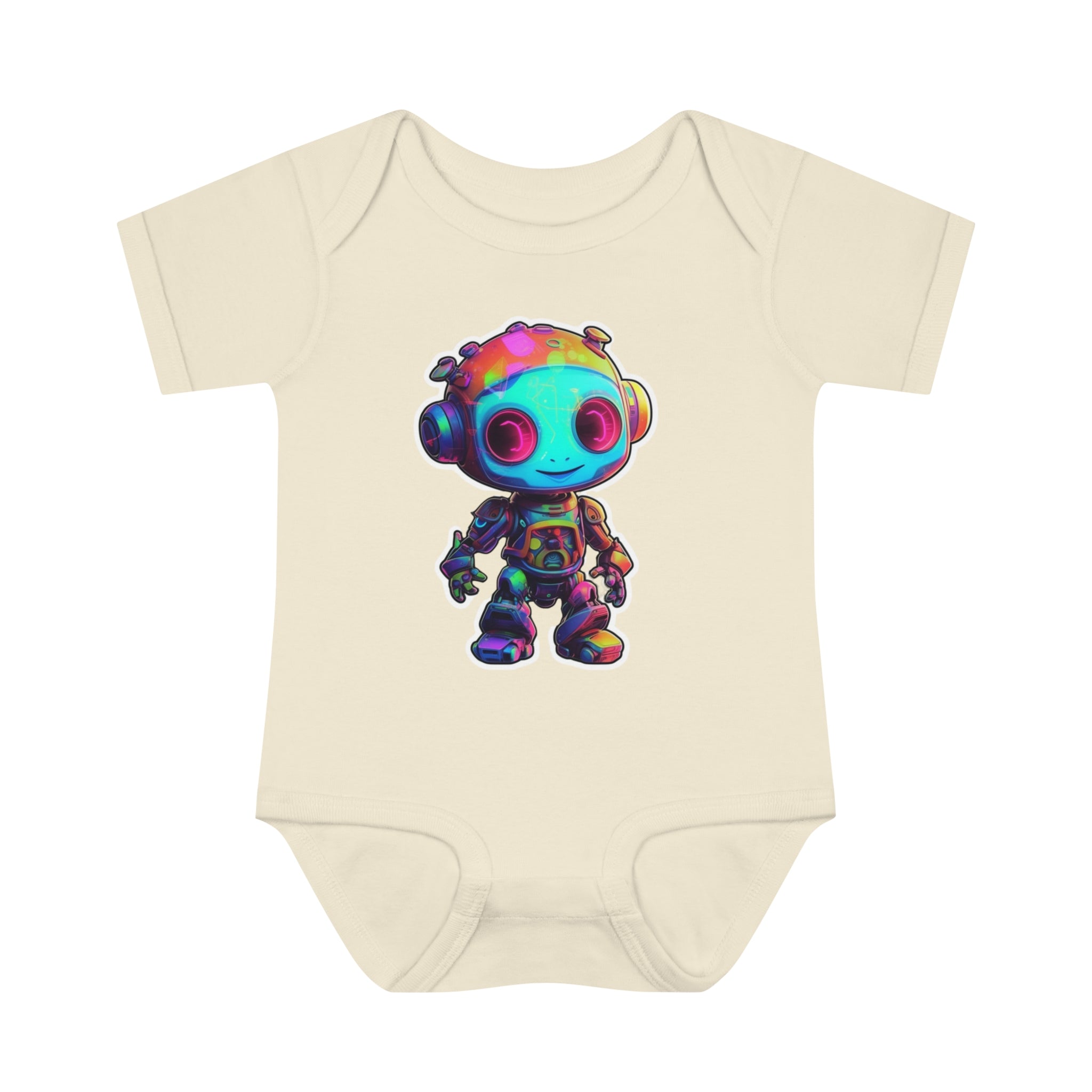 Infant Baby Rib Bodysuit - Chip, Robot Pop Art 07
