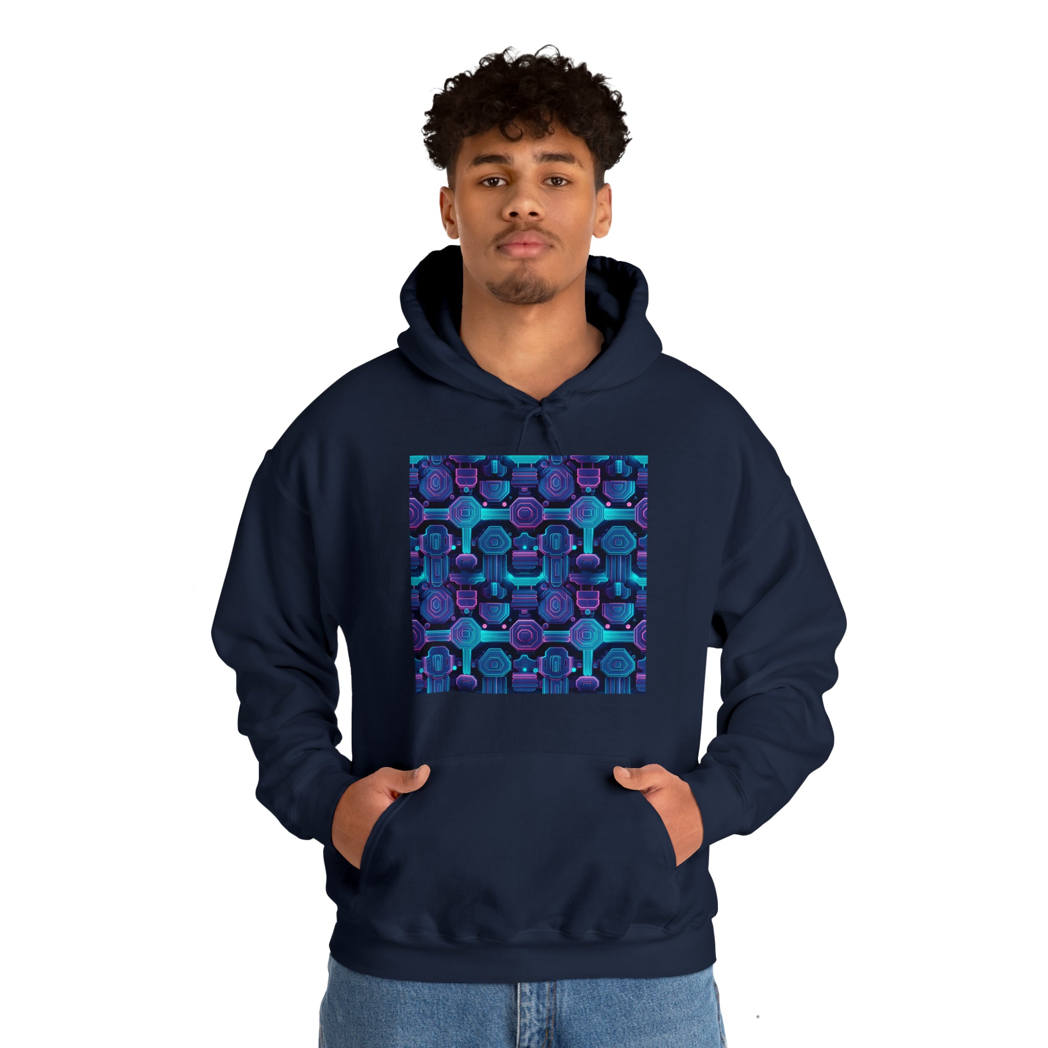 Unisex Heavy Blend™ Hooded Sweatshirt - Abstract Neon Designs 02