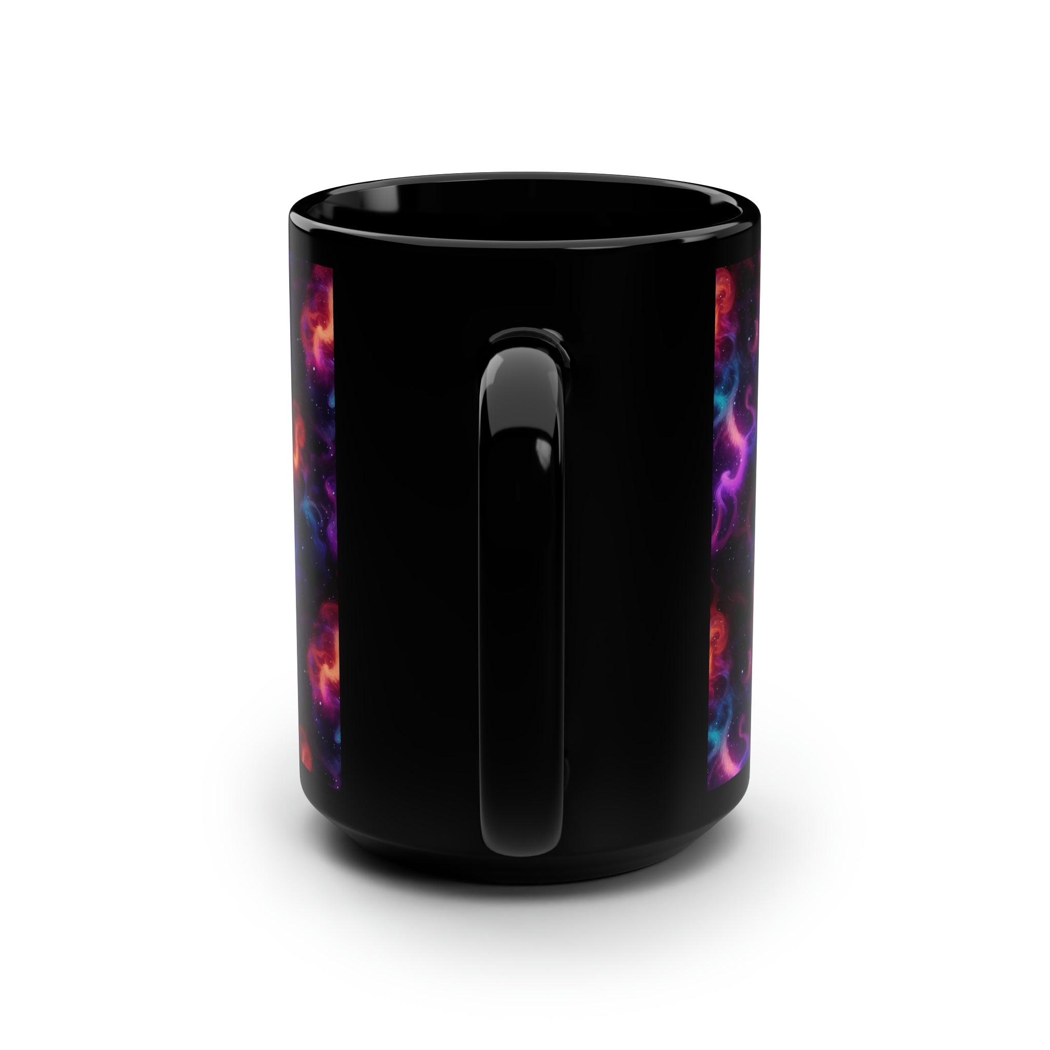 Black Mug, 15oz (AOP) - Fantasy Galaxies 04