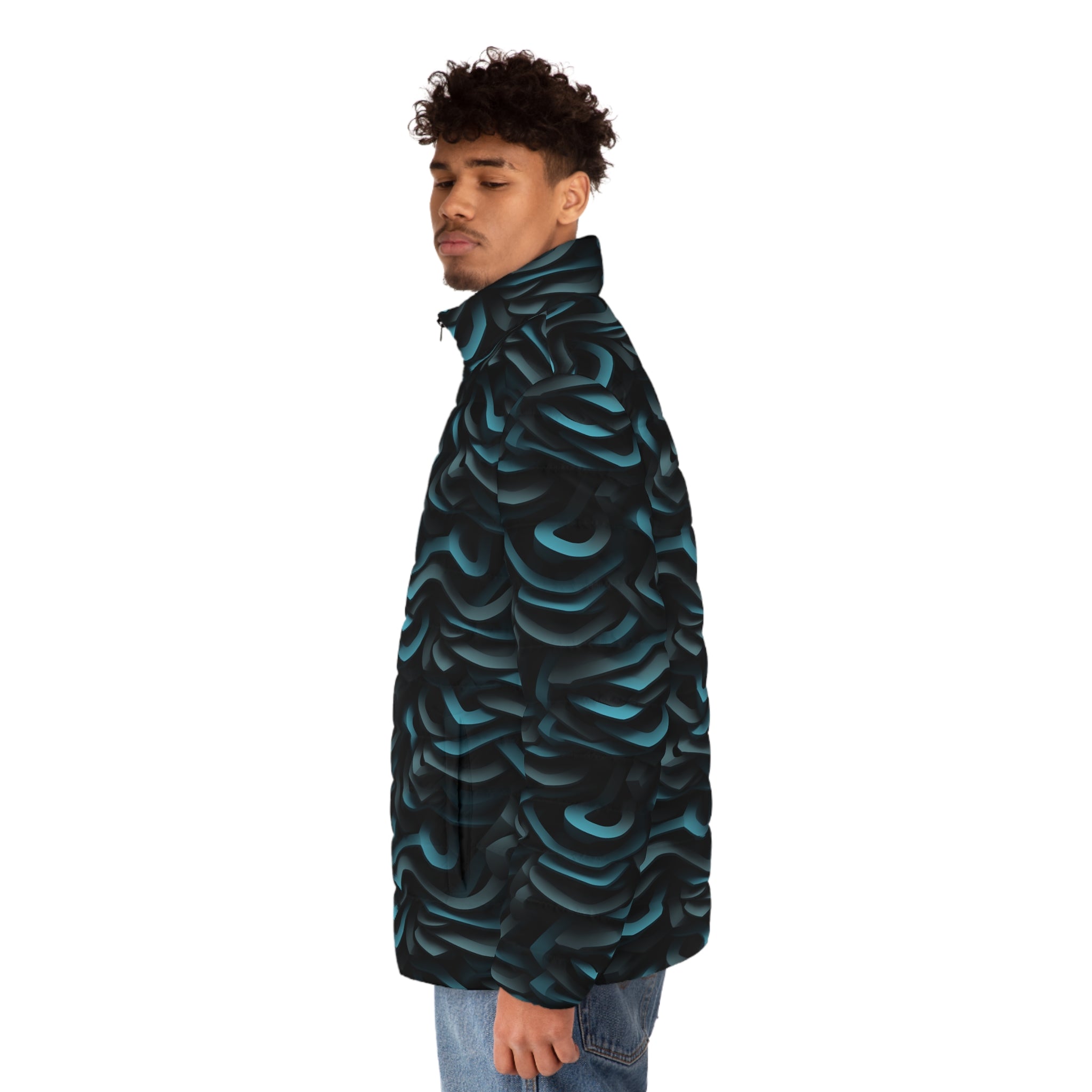 Men's Puffer Jacket (AOP) - Abstract Designs 09