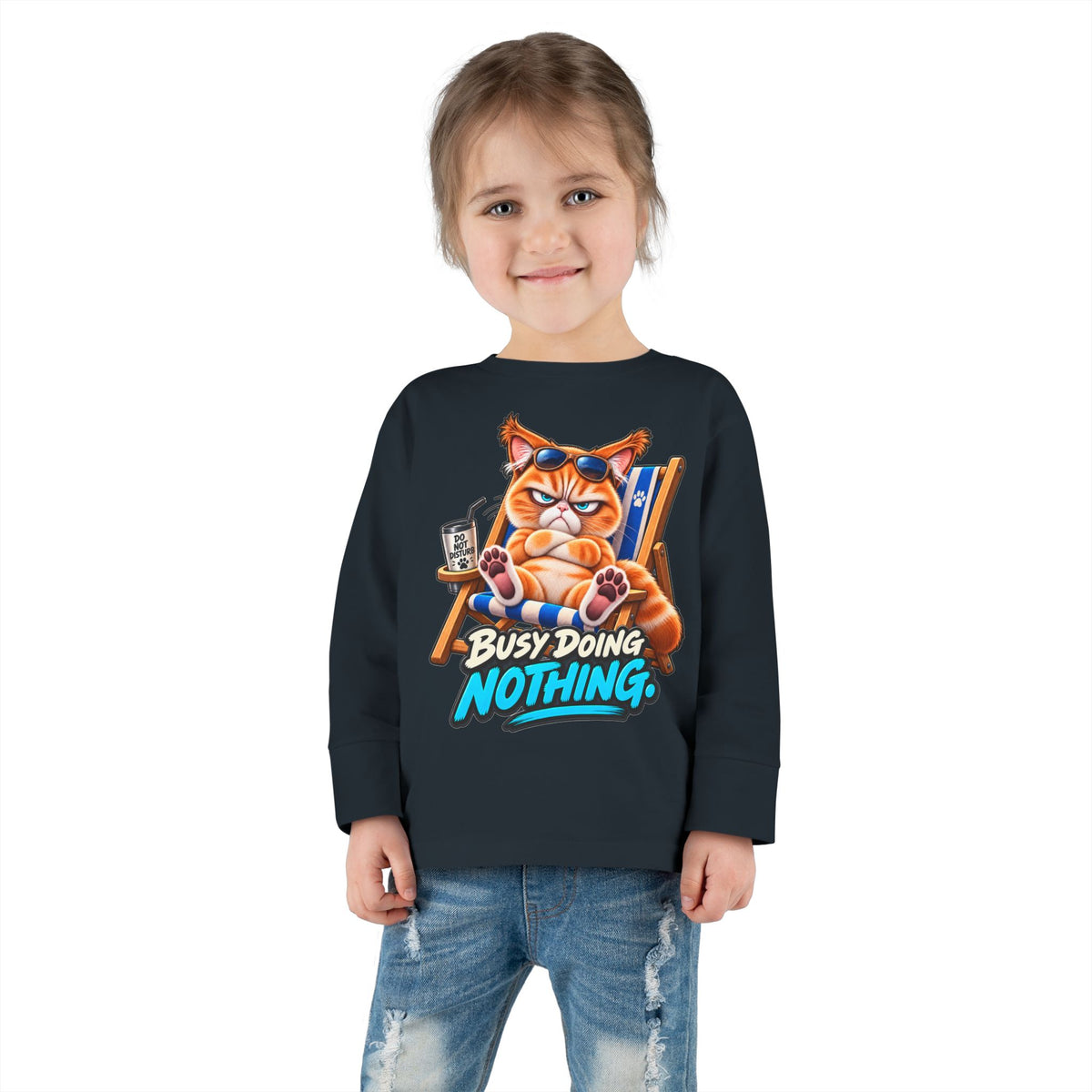 Busy doing Nothing - Mildly Feral - Toddler Long Sleeve Tee