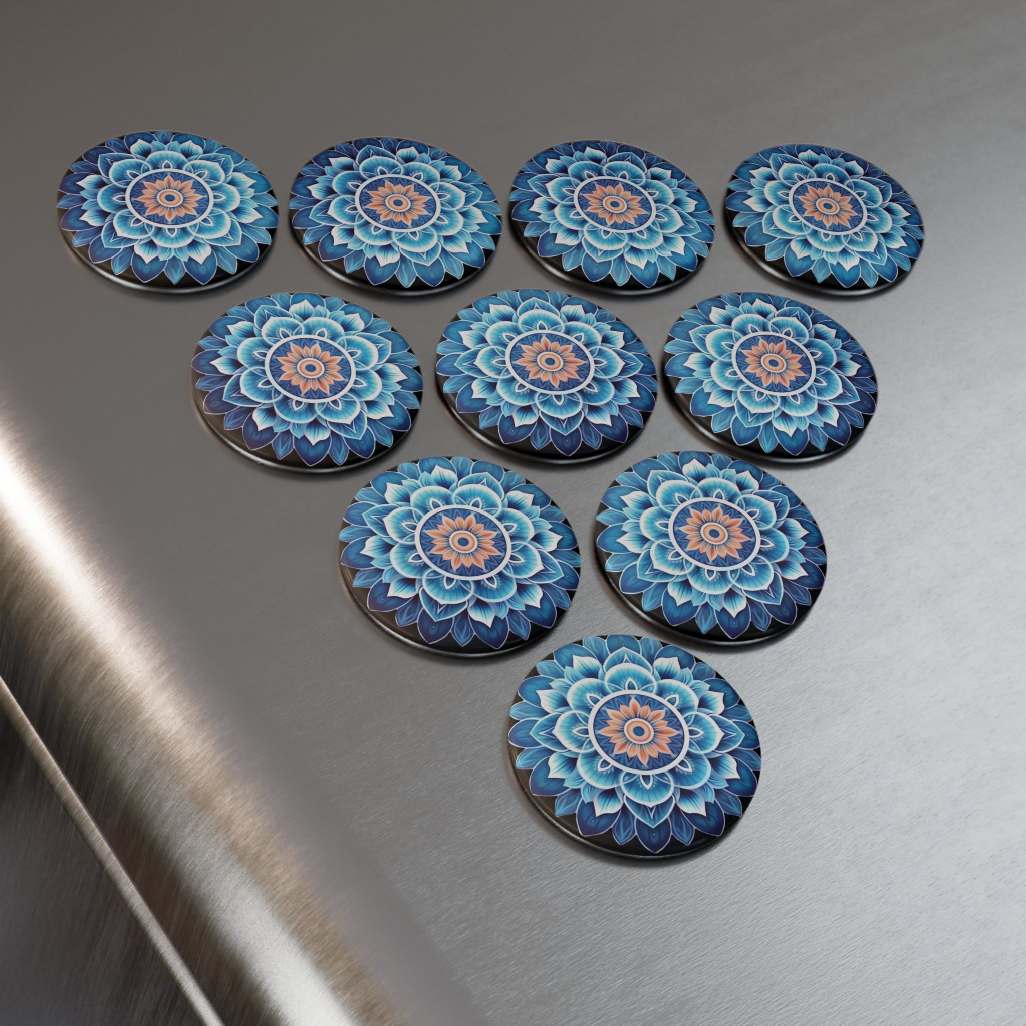 Button Magnet, Round (1 & 10 pcs) - Mandalas 05