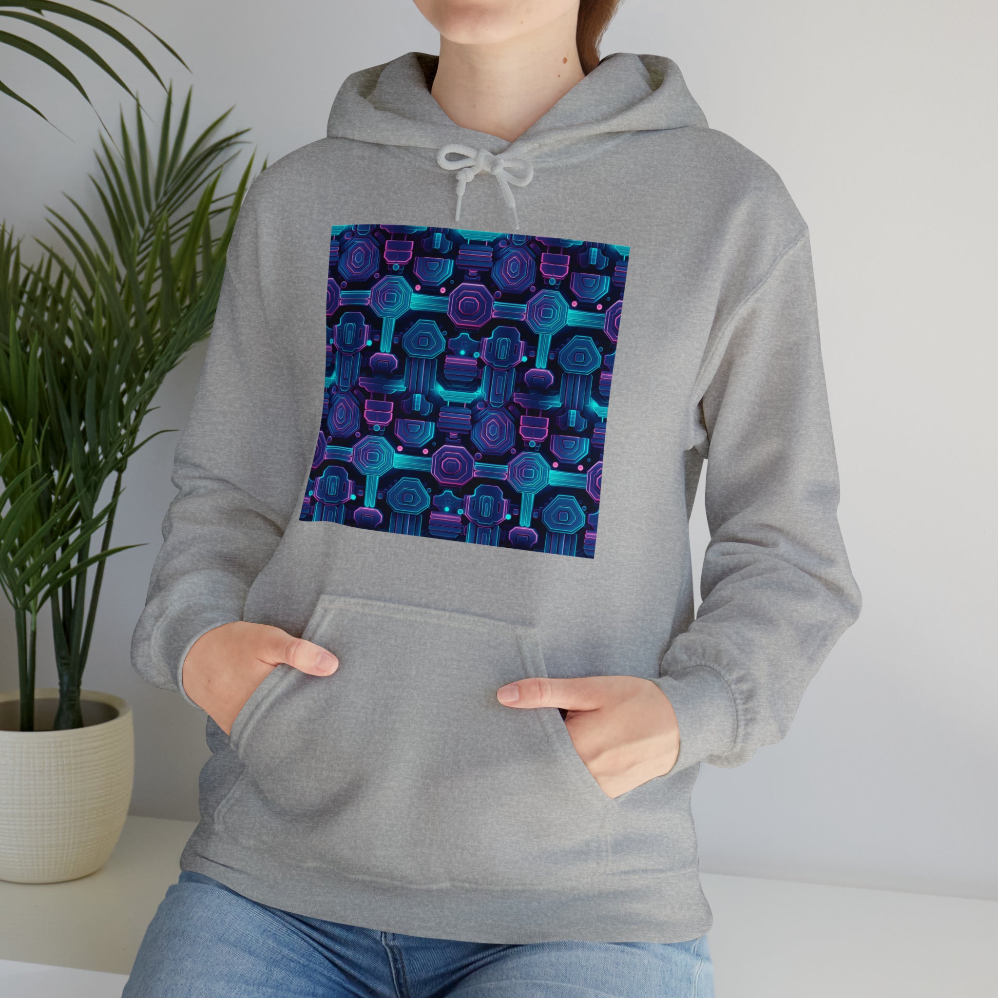 Unisex Heavy Blend™ Hooded Sweatshirt - Abstract Neon Designs 02