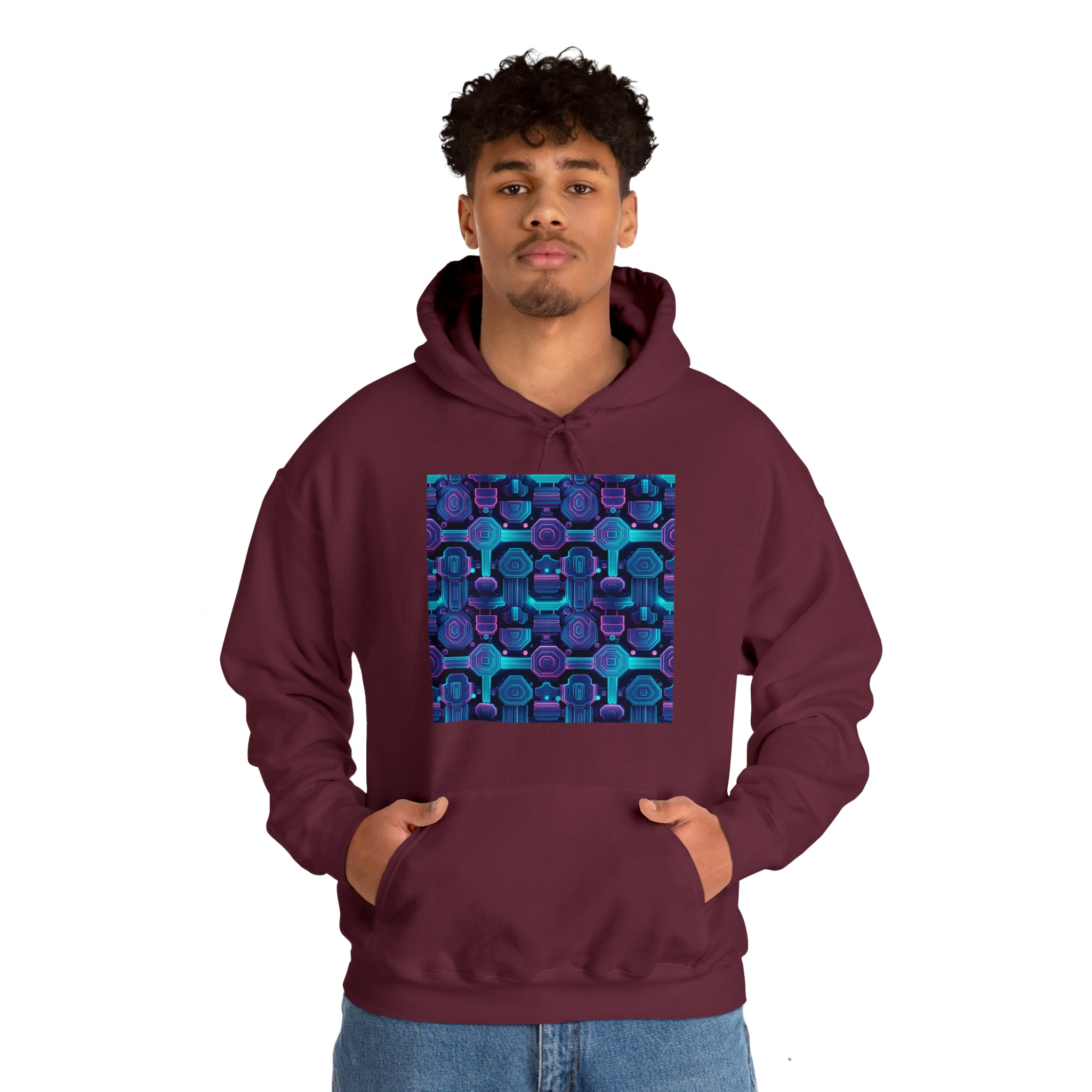 Unisex Heavy Blend™ Hooded Sweatshirt - Abstract Neon Designs 02