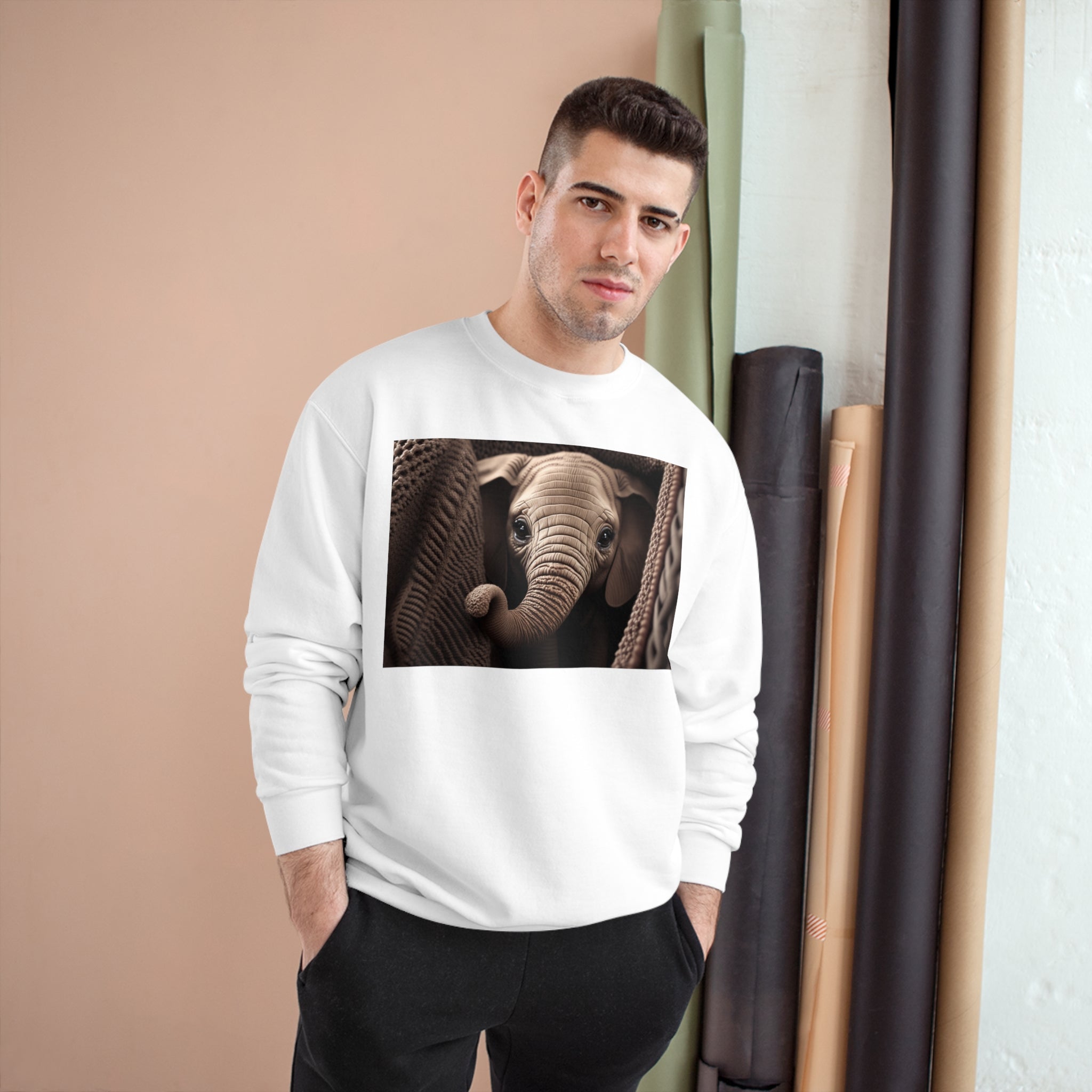 Champion Sweatshirt - Knit Animals, Elephant Calf