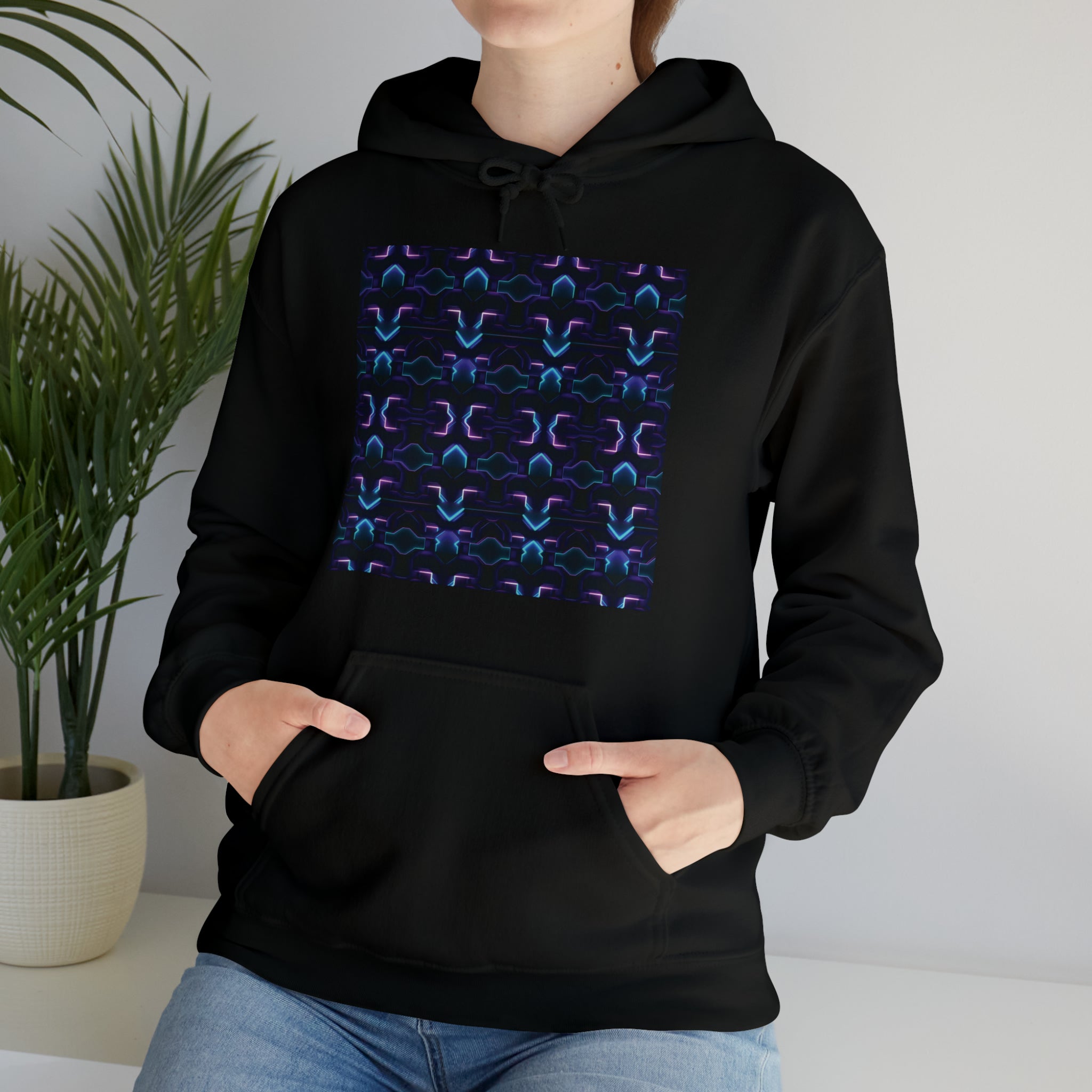Unisex Heavy Blend™ Hooded Sweatshirt - Abstract Neon Designs 06