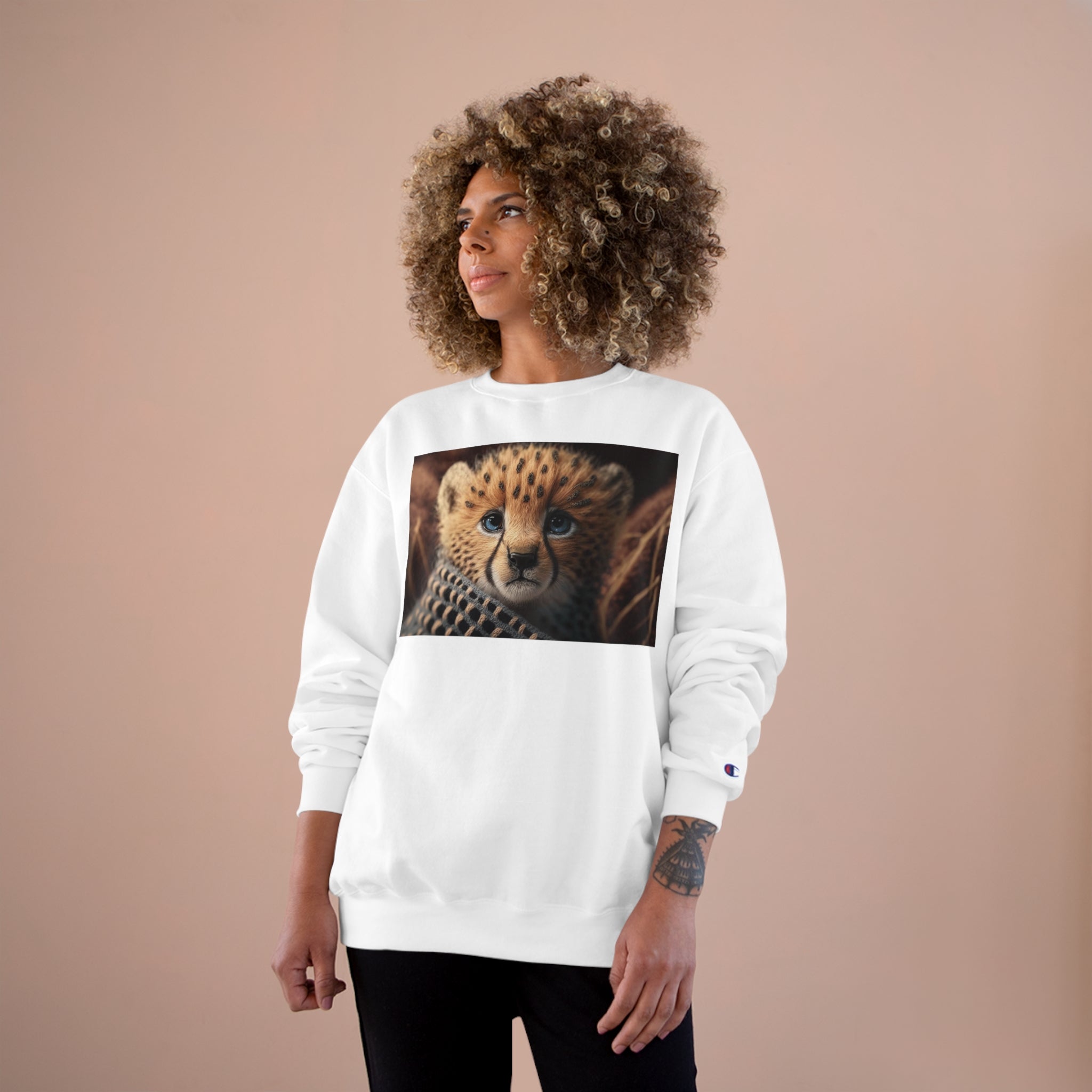 Champion Sweatshirt - Knit Animals, Cheetah Cub