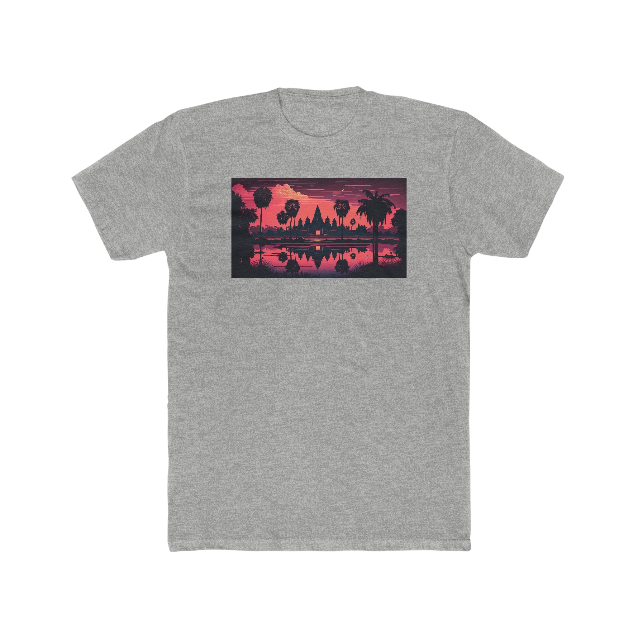 Men's Cotton Crew Tee - Fantasy Art - Angkor Wat