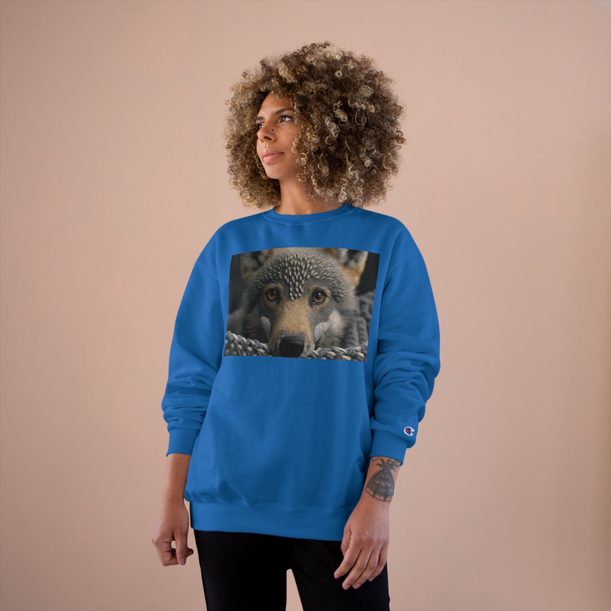 Champion Sweatshirt - Knit Animals, Wolf Pup