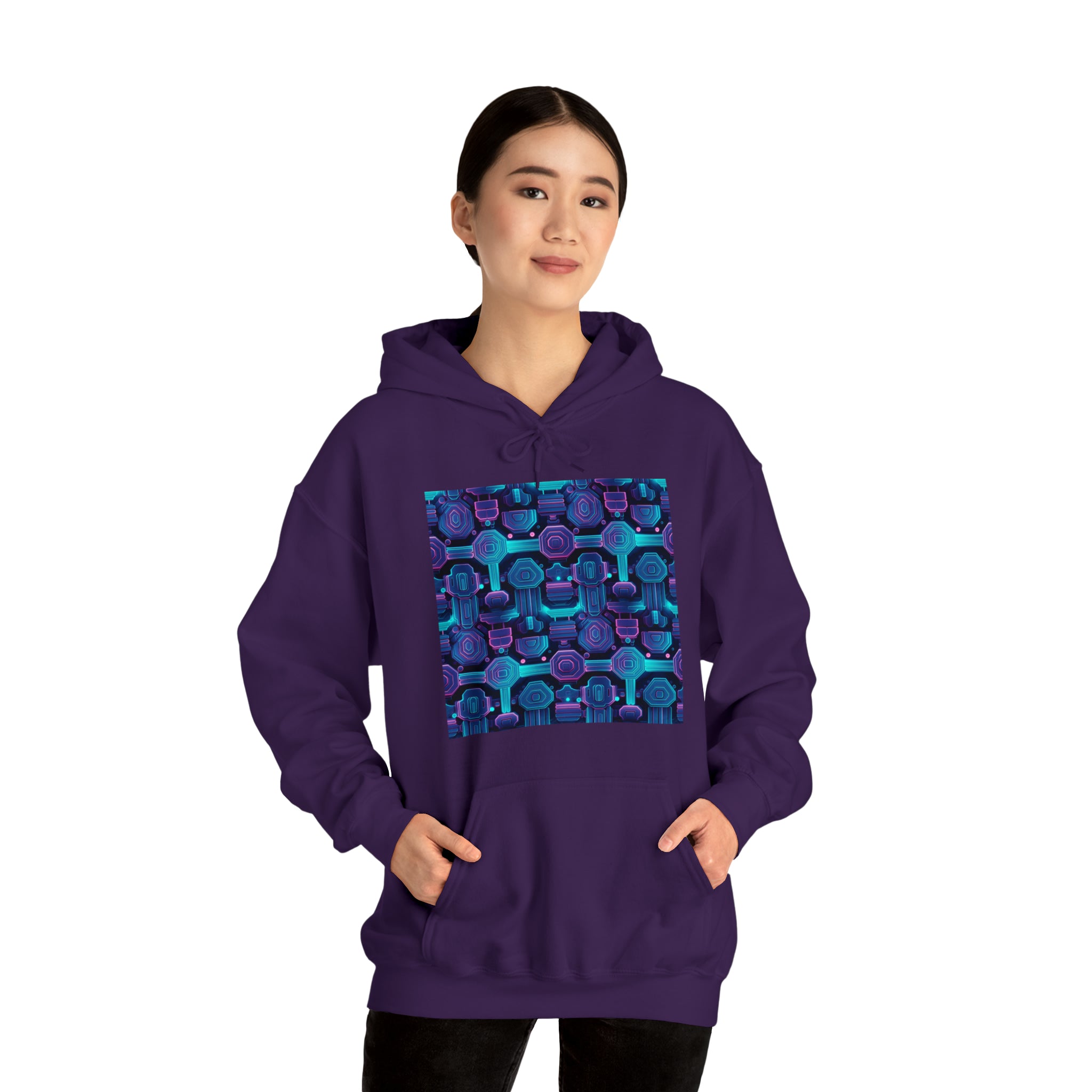 Unisex Heavy Blend™ Hooded Sweatshirt - Abstract Neon Designs 02