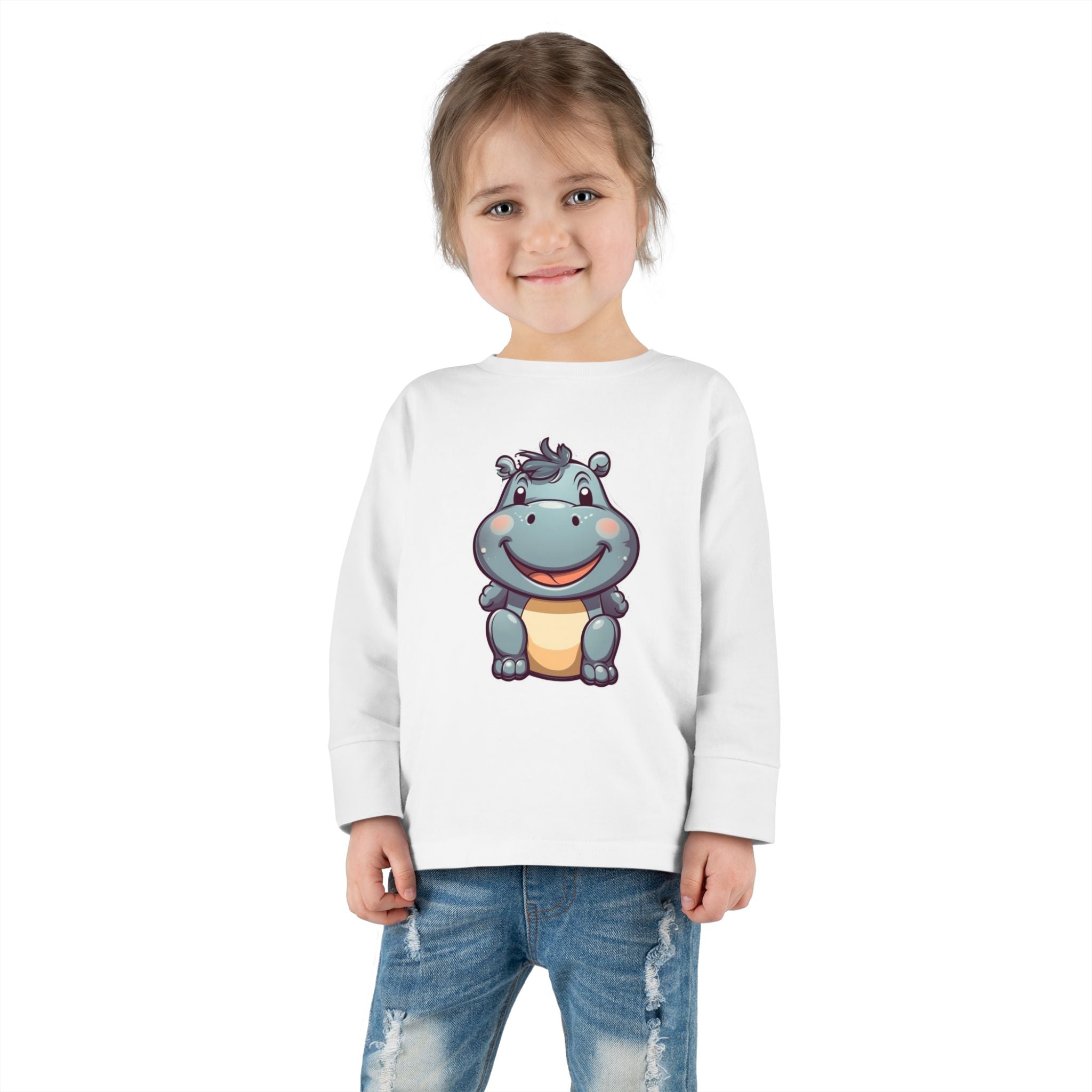 Toddler Long Sleeve Tee - Hippopotamus Calf
