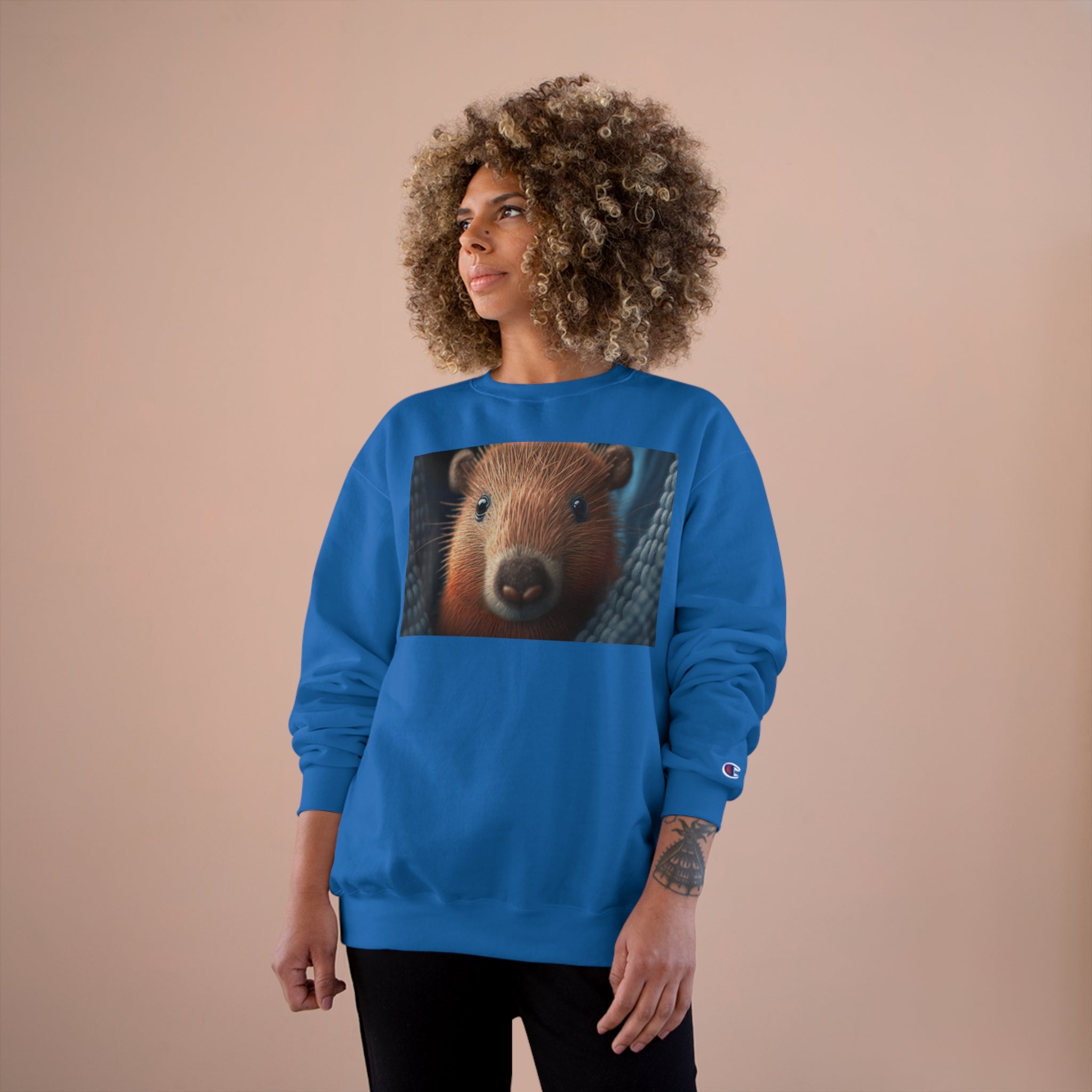 Champion Sweatshirt - Knit Animals, Capybara Pup