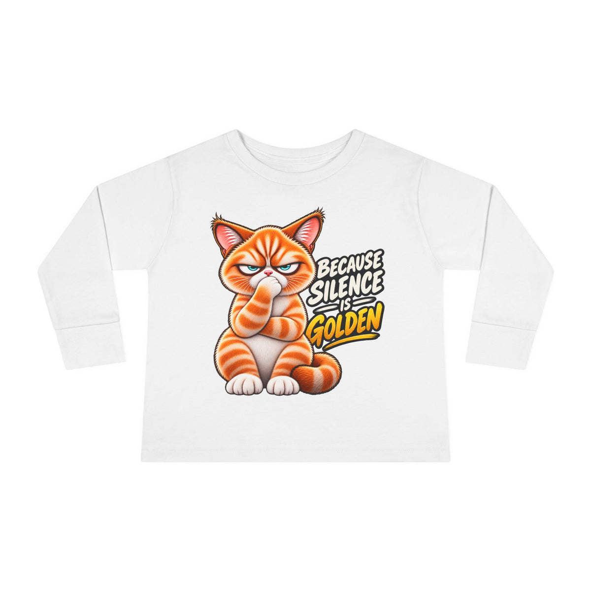 Silence is Golden - Mildly Feral - Toddler Long Sleeve Tee