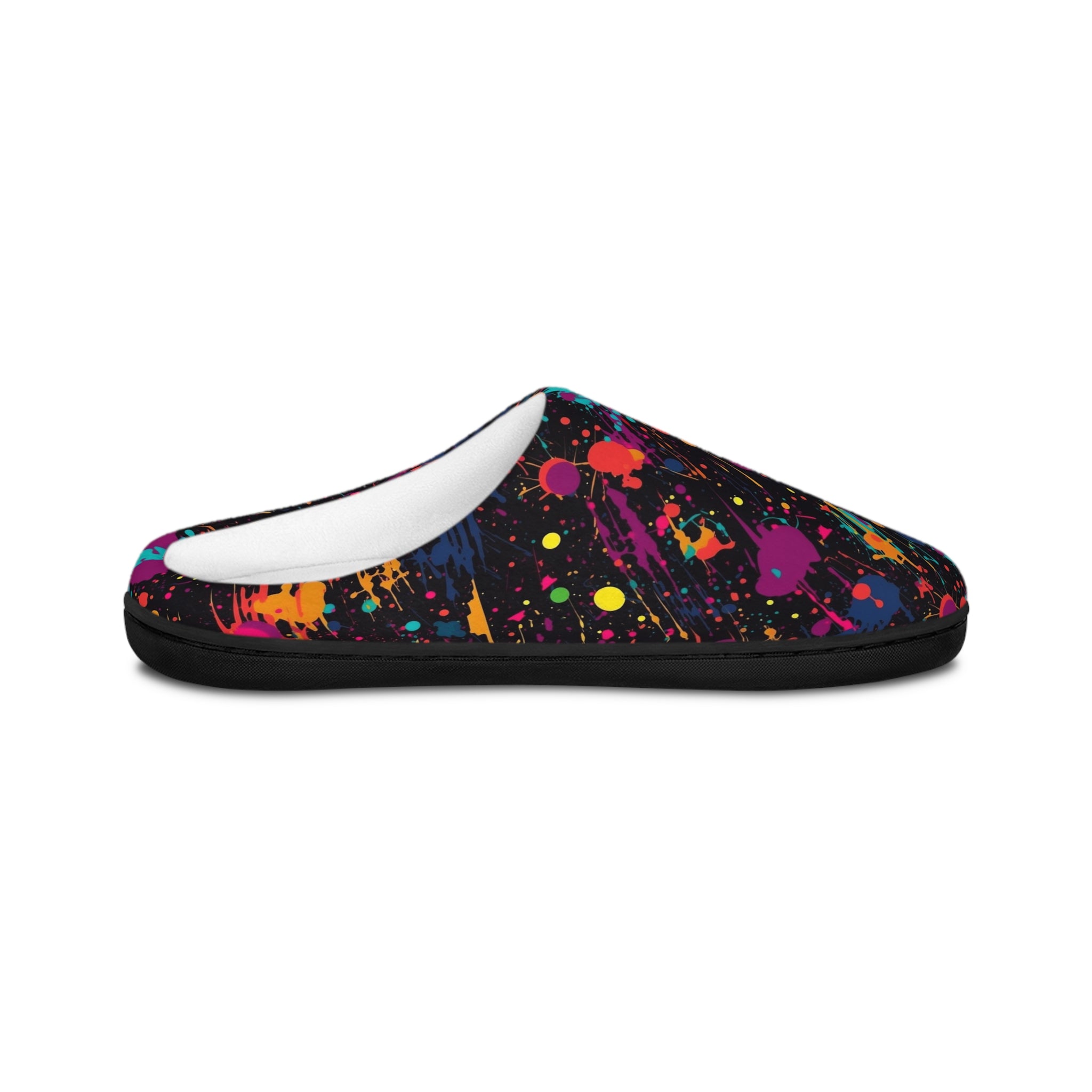 Men's Indoor Slippers (AOP) - Seamless Color Splatter Design 04