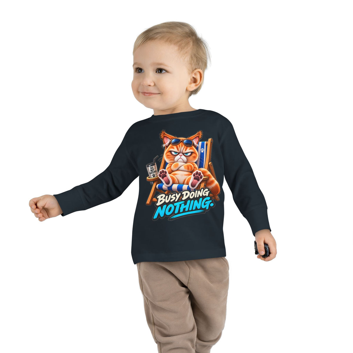 Busy doing Nothing - Mildly Feral - Toddler Long Sleeve Tee