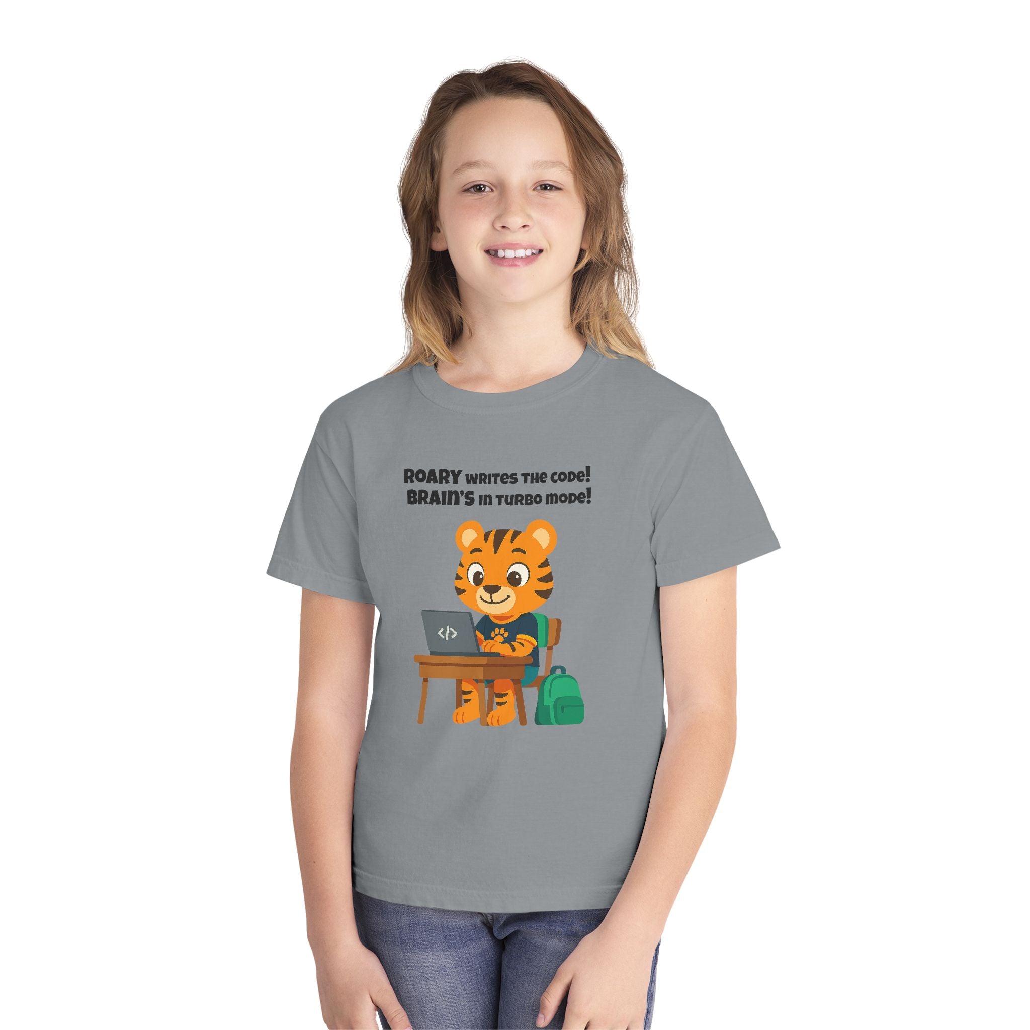 Youth Midweight Cotton Tee - Roary's Coding Time