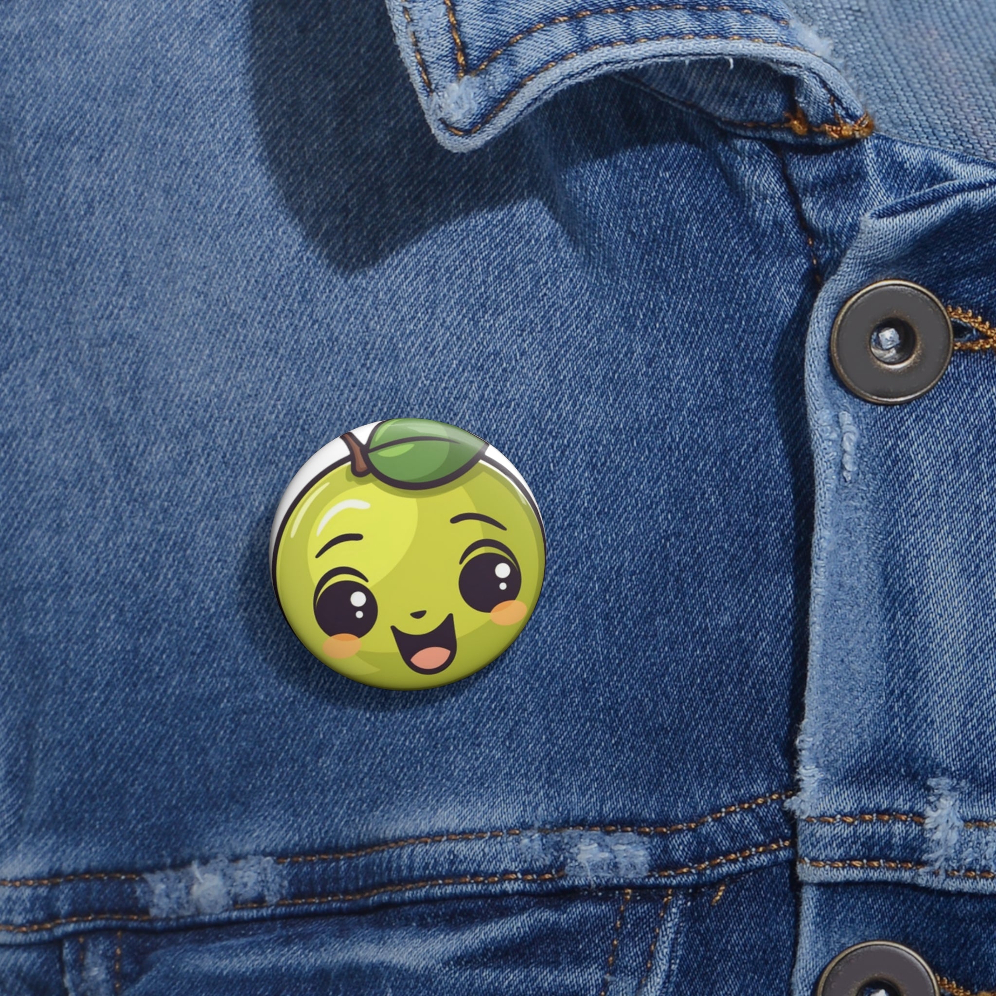 Custom Pin Buttons - Olive
