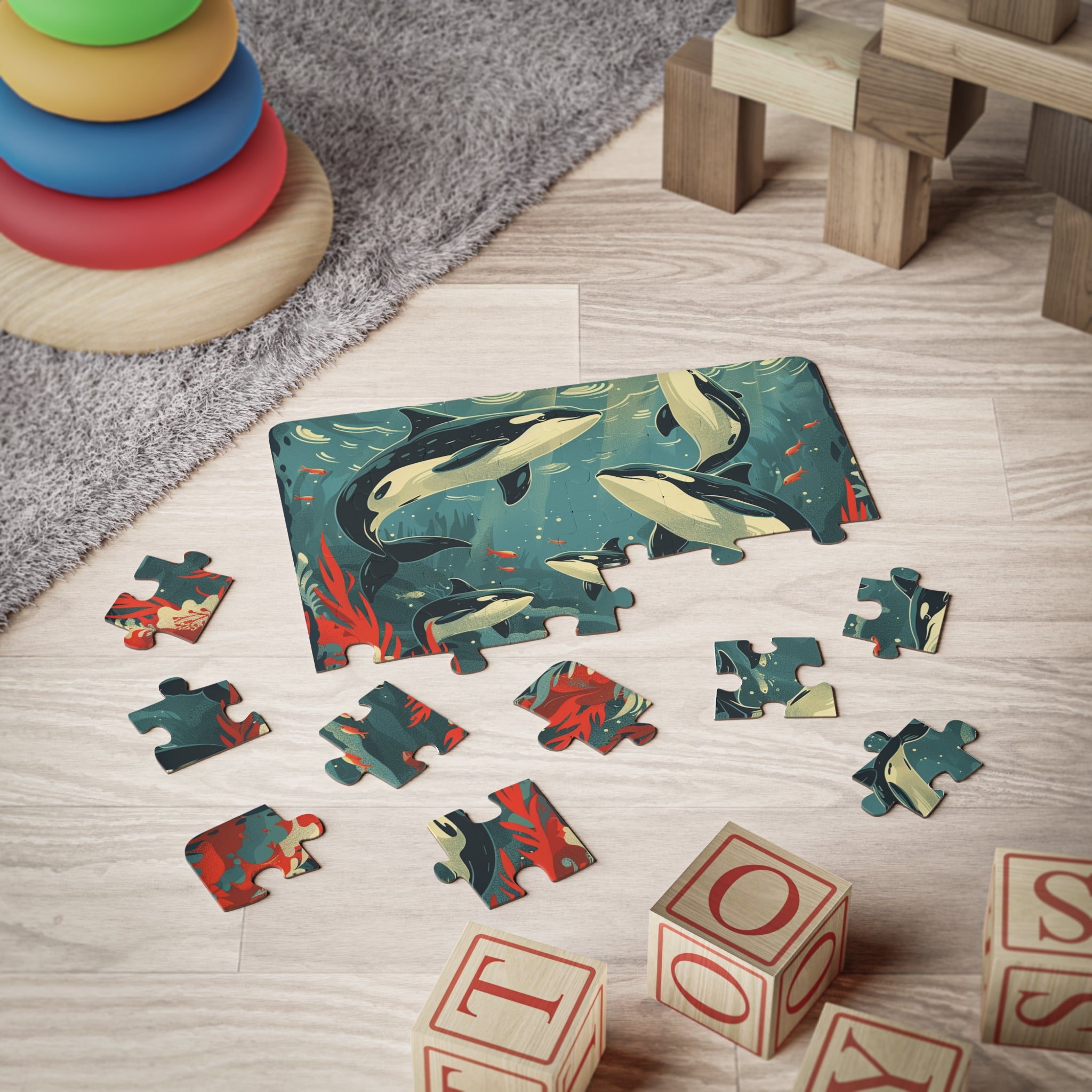 Kids' Puzzle, 30-Piece - Orca Pods