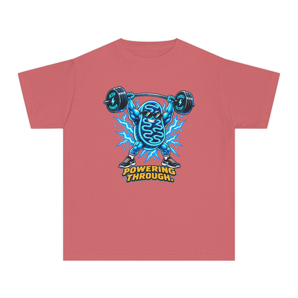 Mitochondria Powerhouse, a Science design, on a youth midweight cotton tee