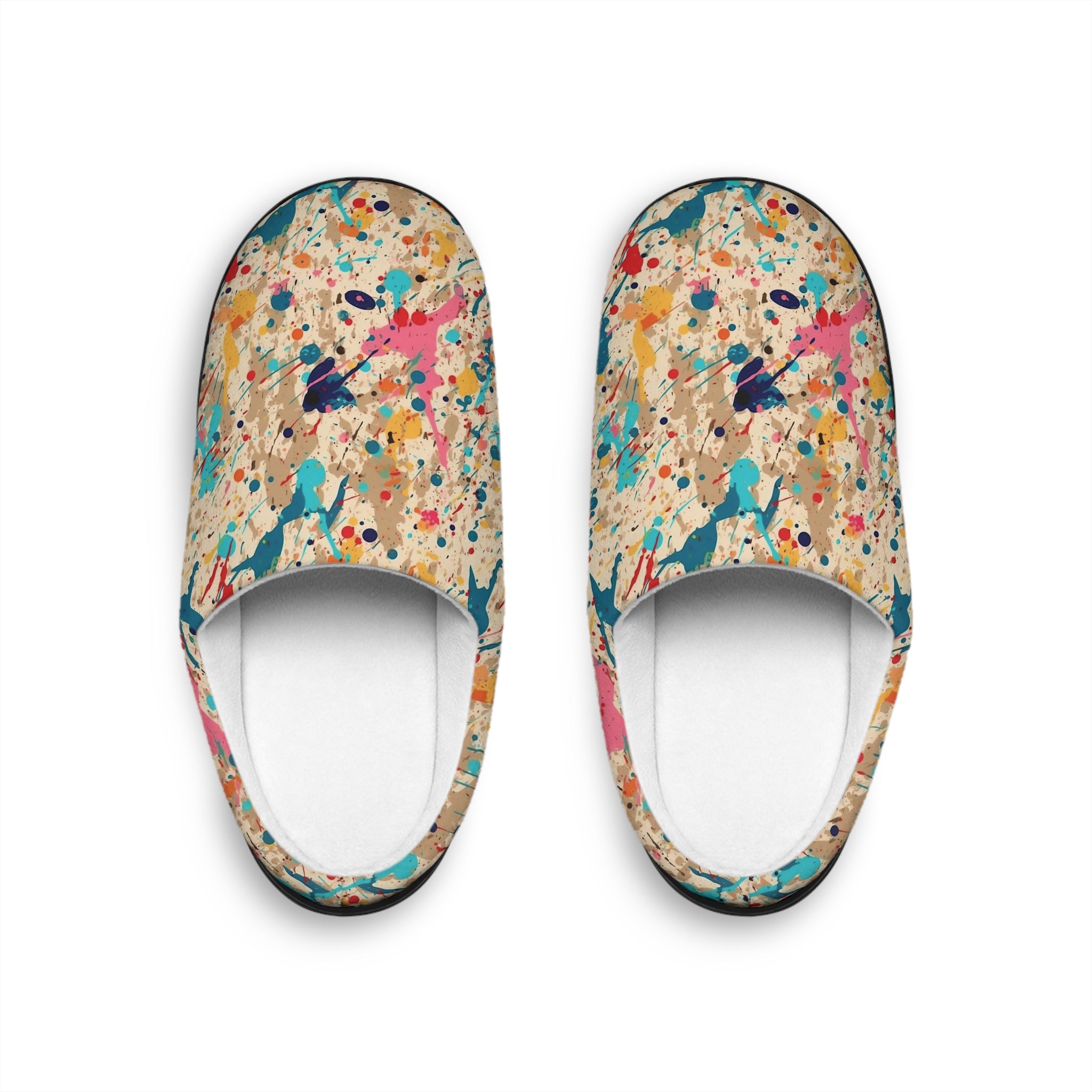 Men's Indoor Slippers (AOP) - Seamless Color Splatter Design 05