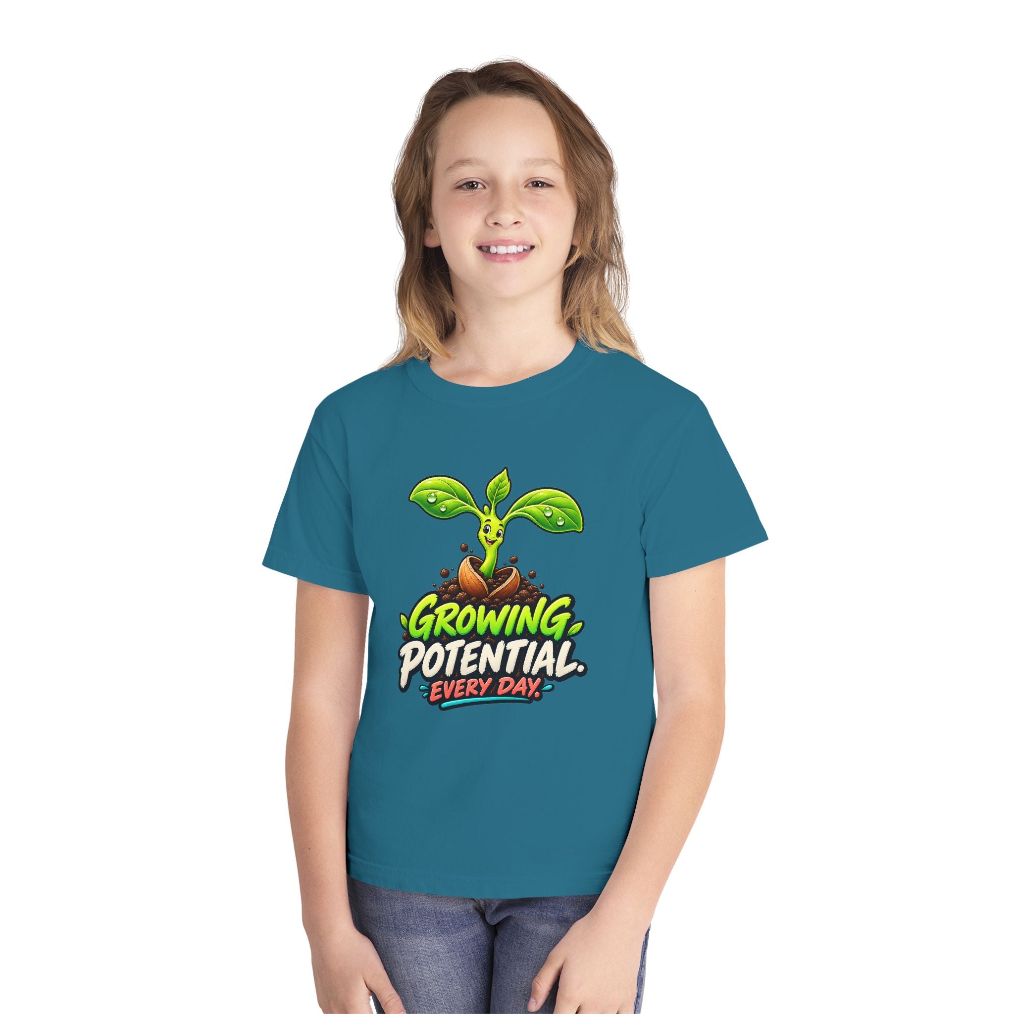 Youth Midweight Cotton Tee - Growing Seedling