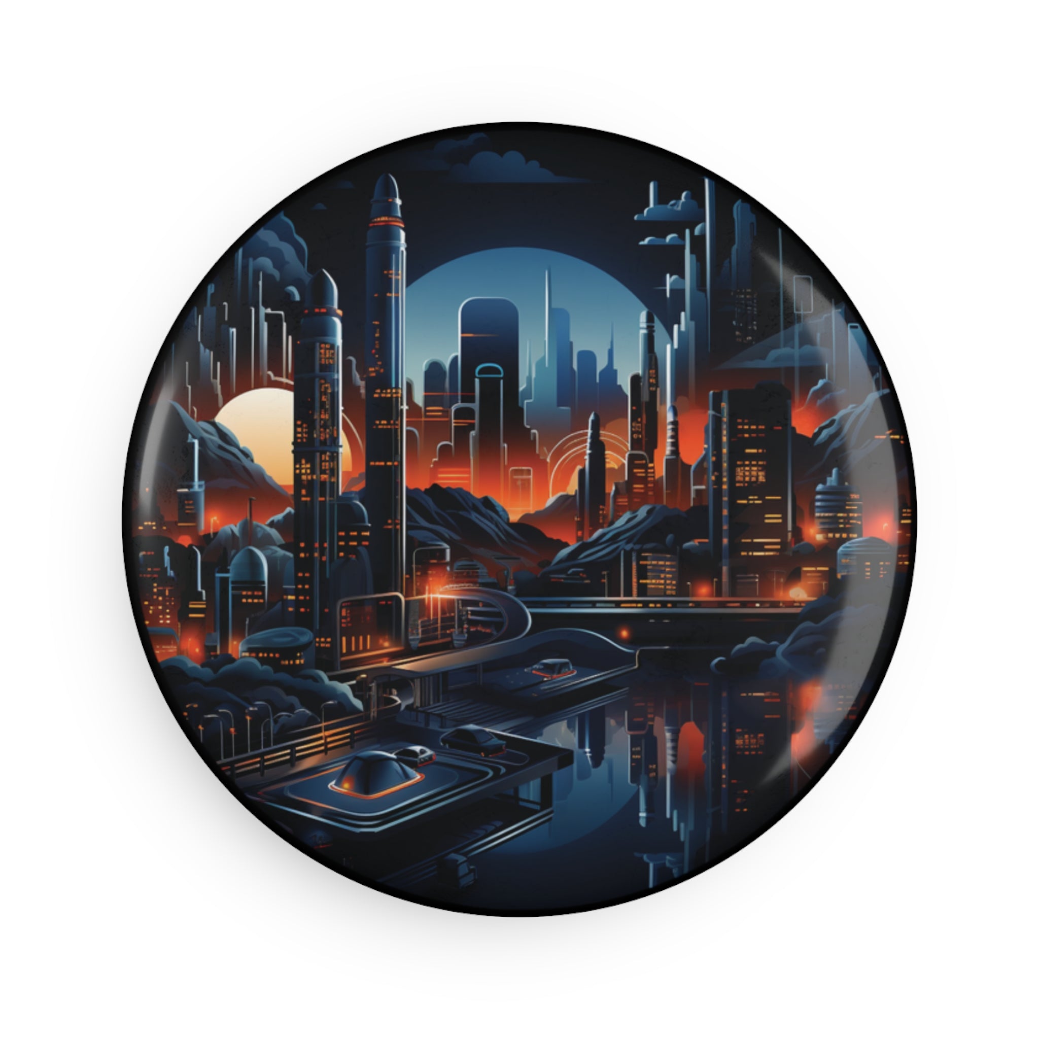 Button Magnet, Round (1 & 10 pcs) - Isometric City Designs 34