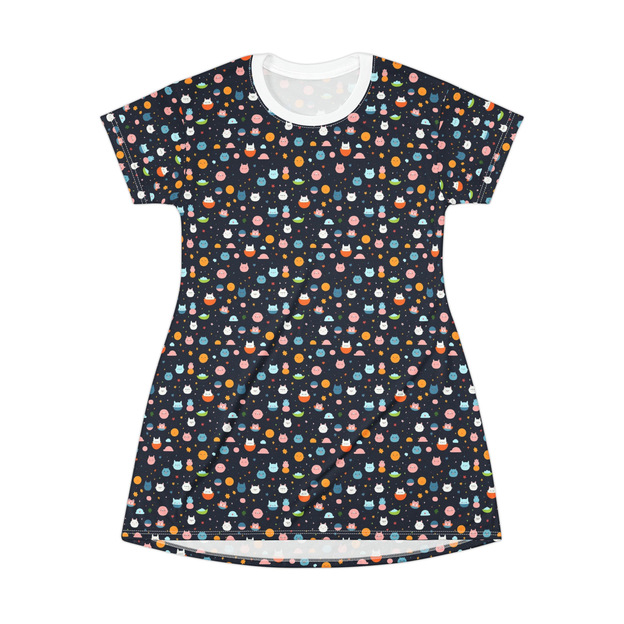 T-Shirt Dress (AOP) - Adorable Seamless Design 03