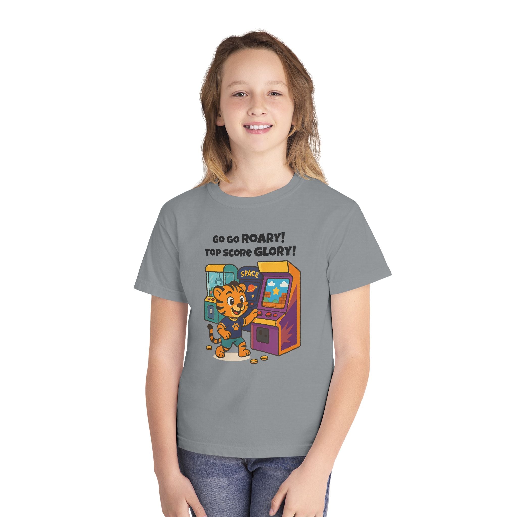 Youth Midweight Cotton Tee - Roary's Adventures at the Arcade