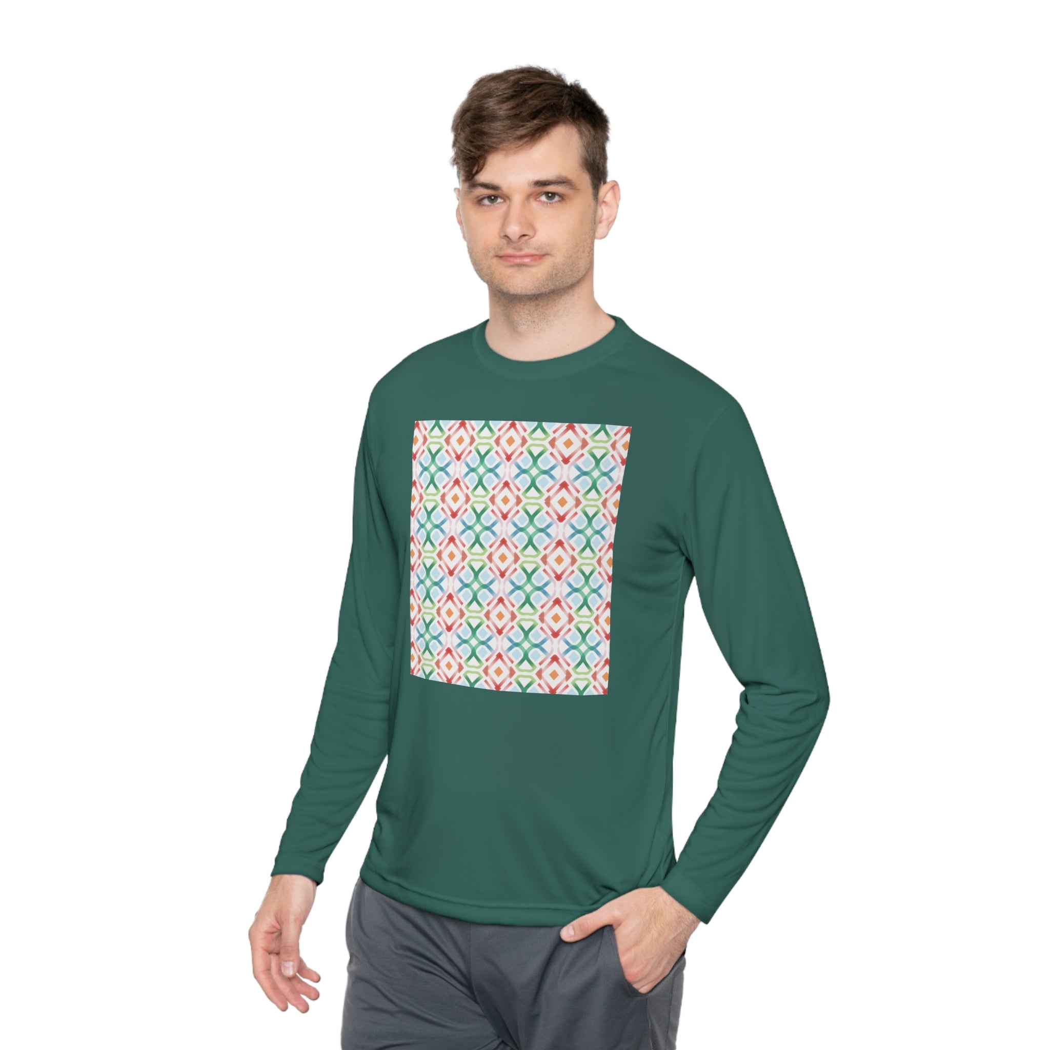 Unisex Lightweight Long Sleeve Tee (AOP) - Abstract Designs 09