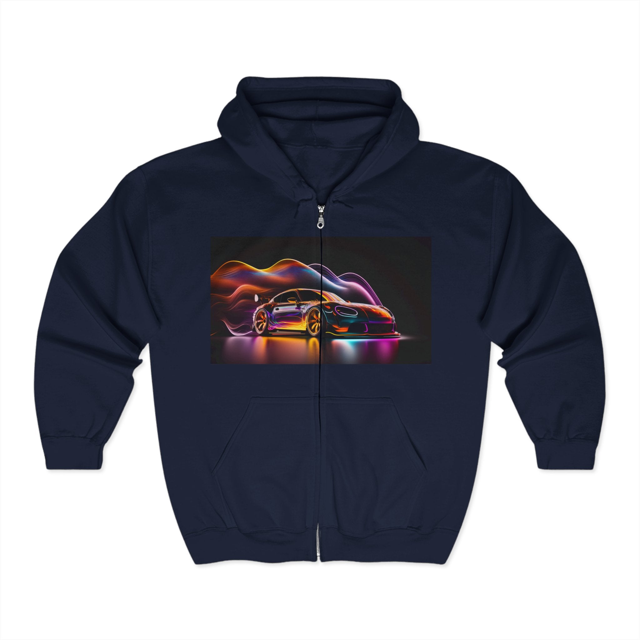 Unisex Heavy Blend™ Full Zip Hooded Sweatshirt - Neon Car 11