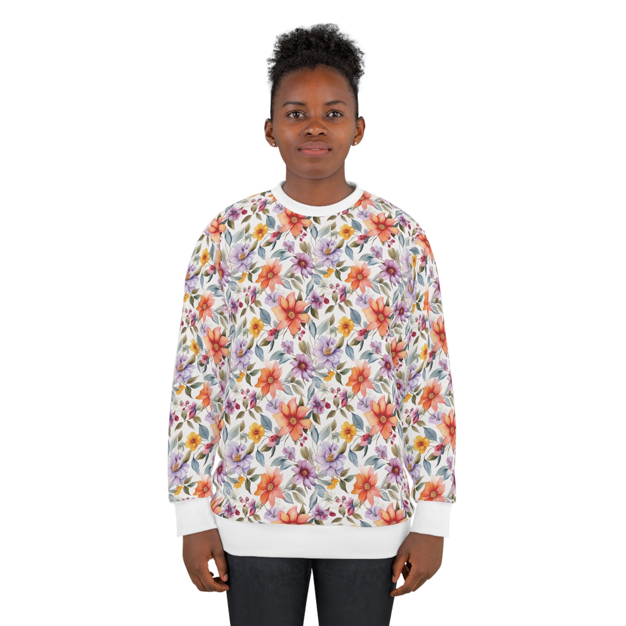 Unisex Sweatshirt (AOP) - Seamless Watercolor Designs 04