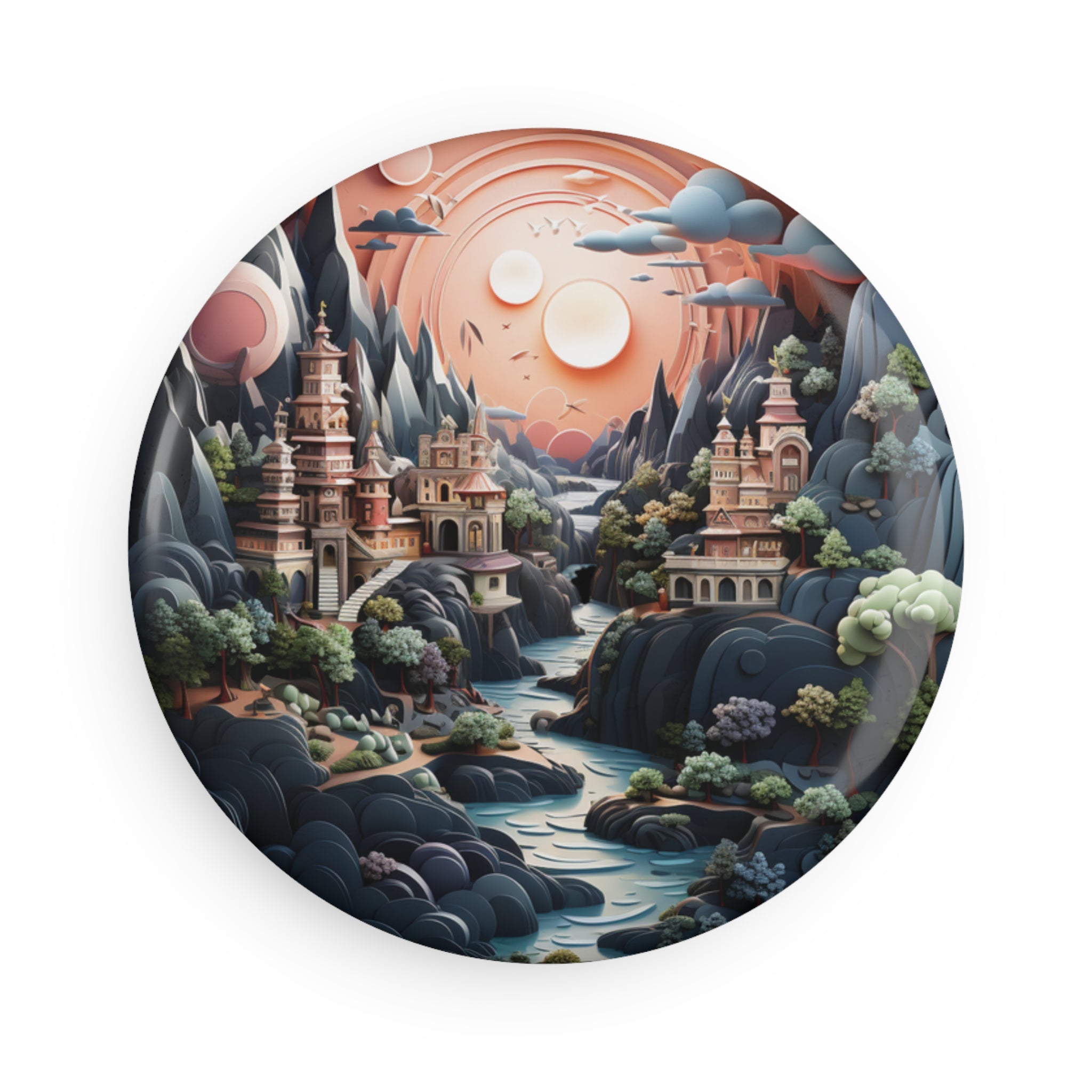 Button Magnet, Round (1 & 10 pcs) - Isometric City Designs 19