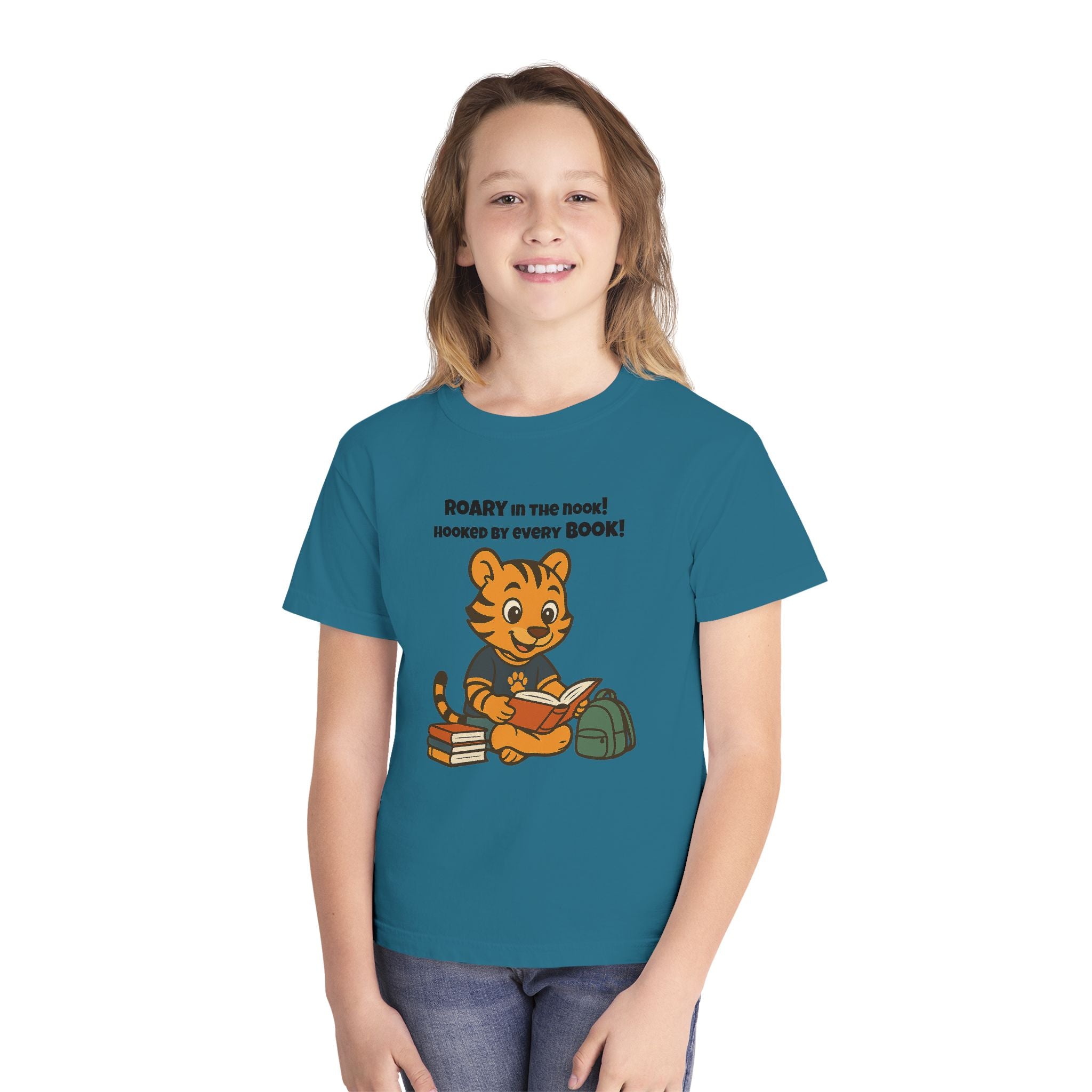 Youth Midweight Cotton Tee - Roary's Adventures in the Library