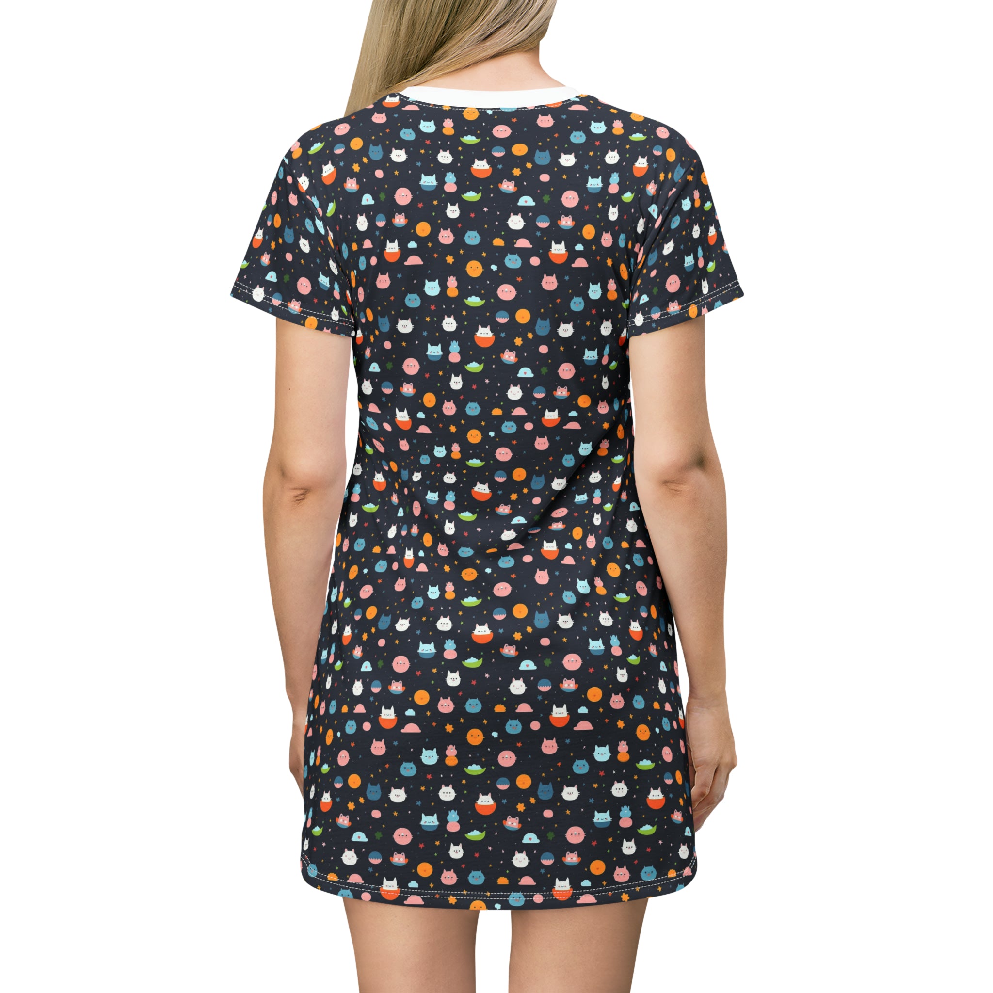 T-Shirt Dress (AOP) - Adorable Seamless Design 03