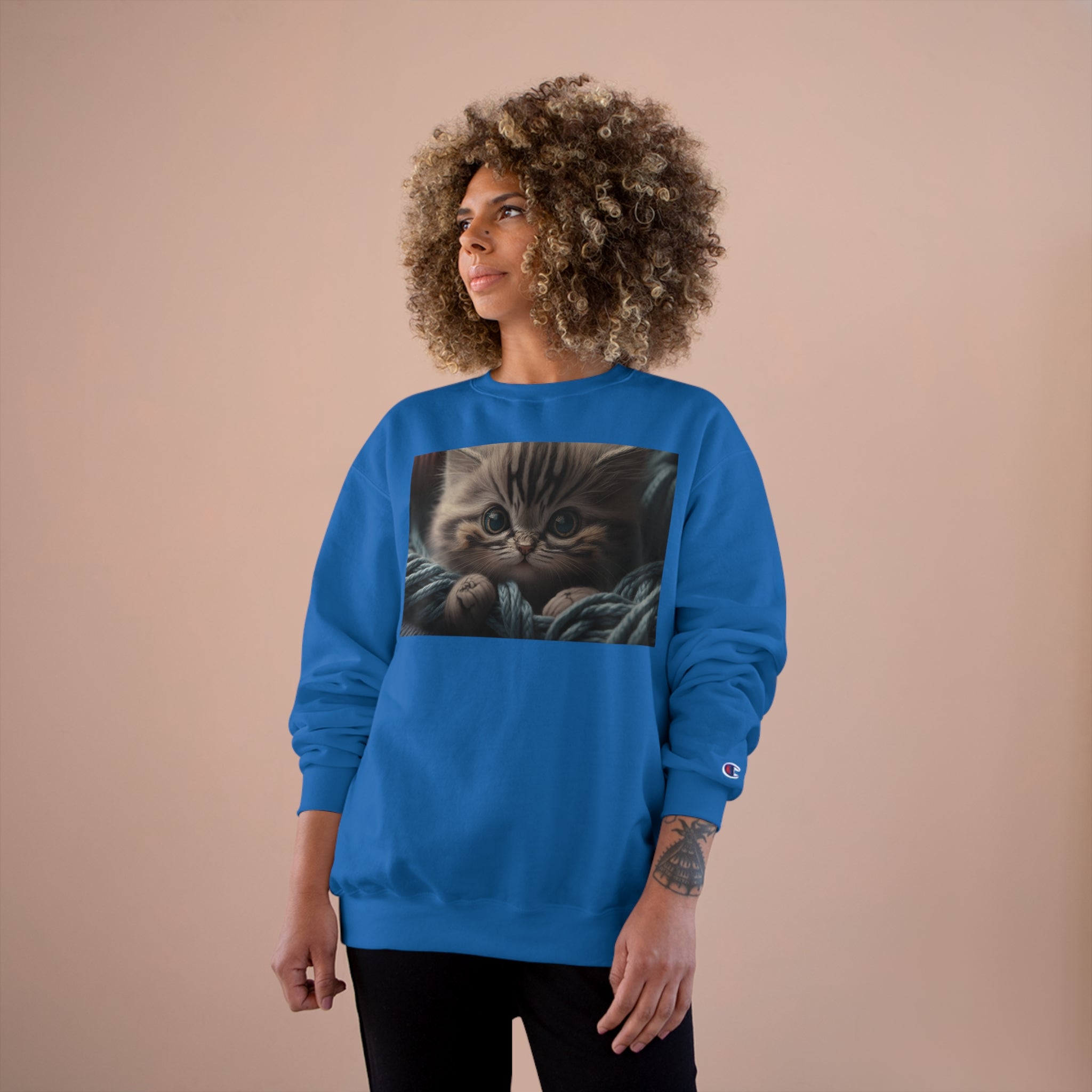 Champion Sweatshirt - Knit Animals, Kitten