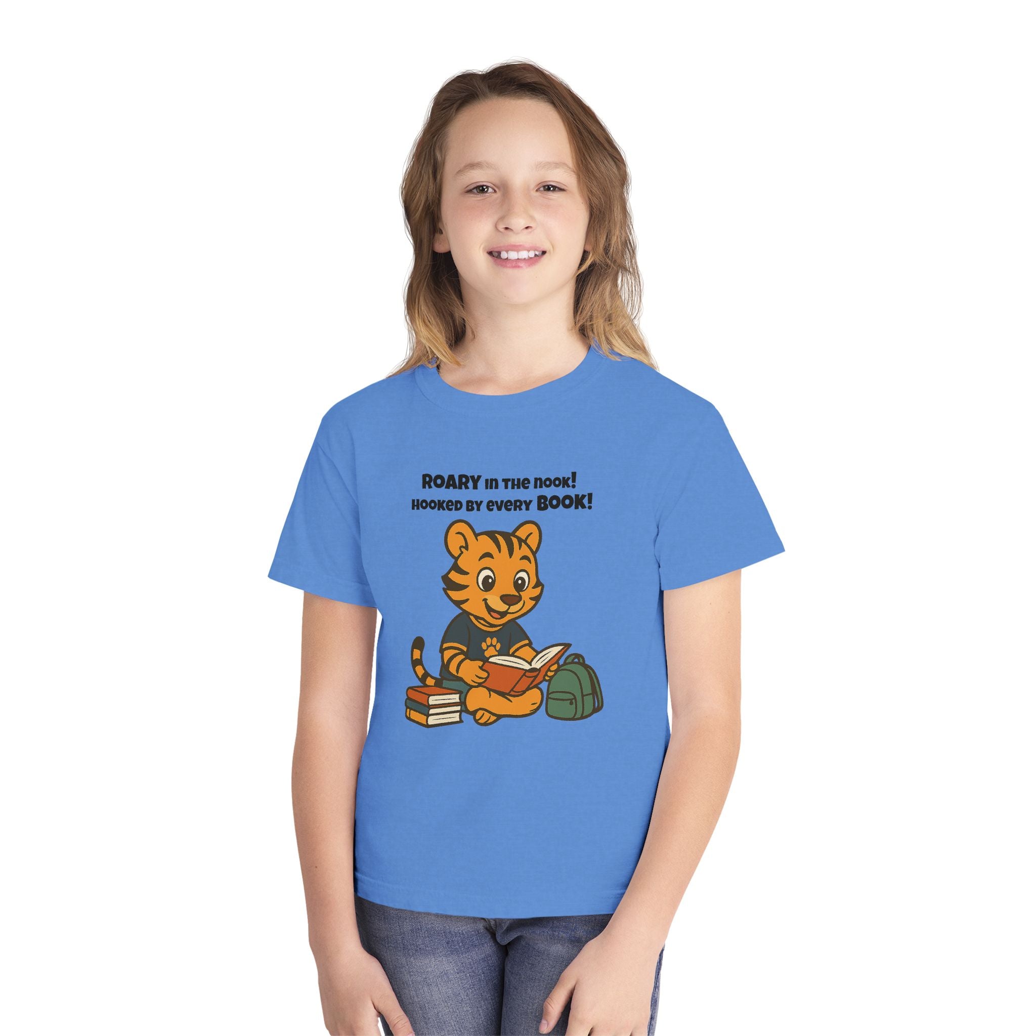 Youth Midweight Cotton Tee - Roary's Adventures in the Library