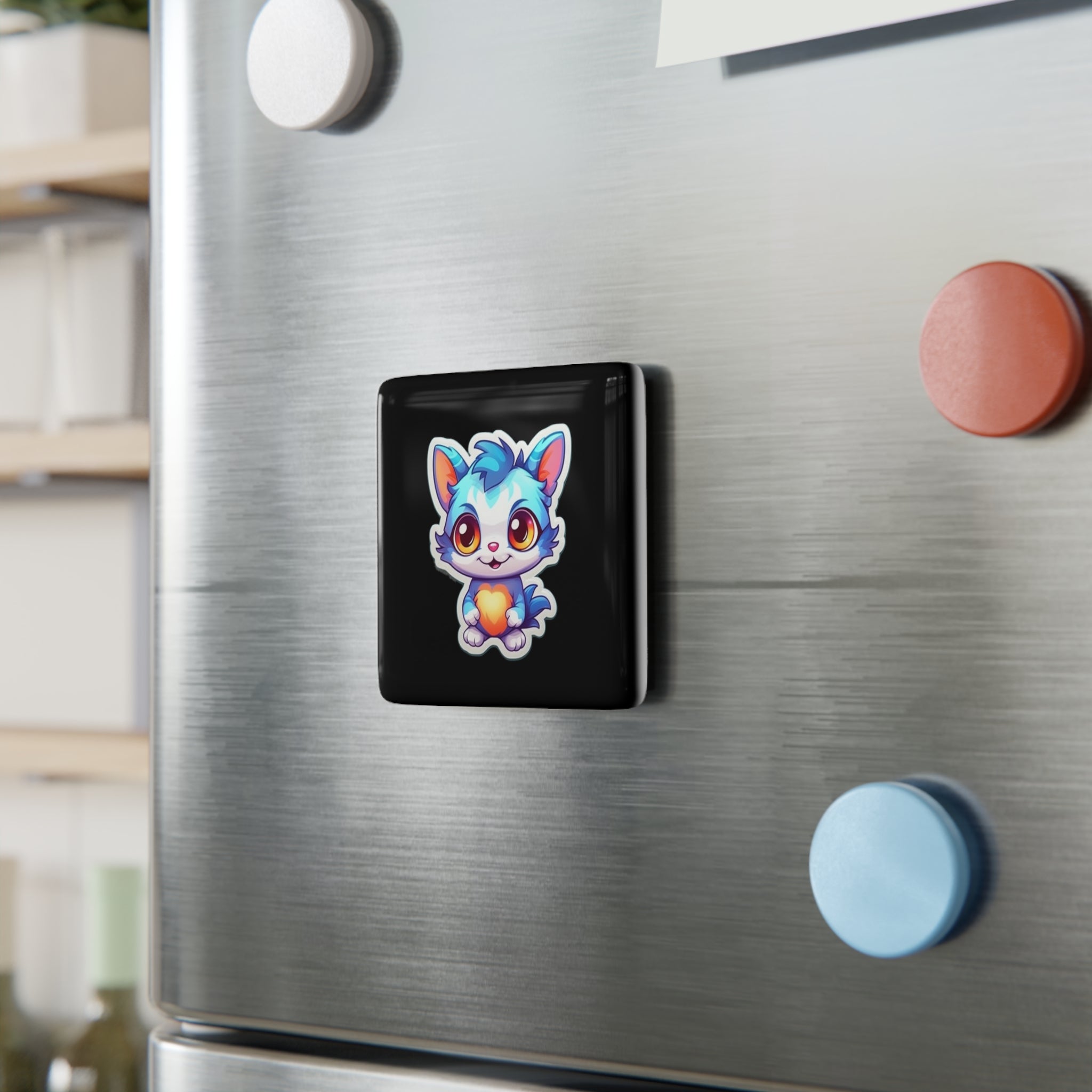 Porcelain Magnet, Square - Adorable Mascots 13