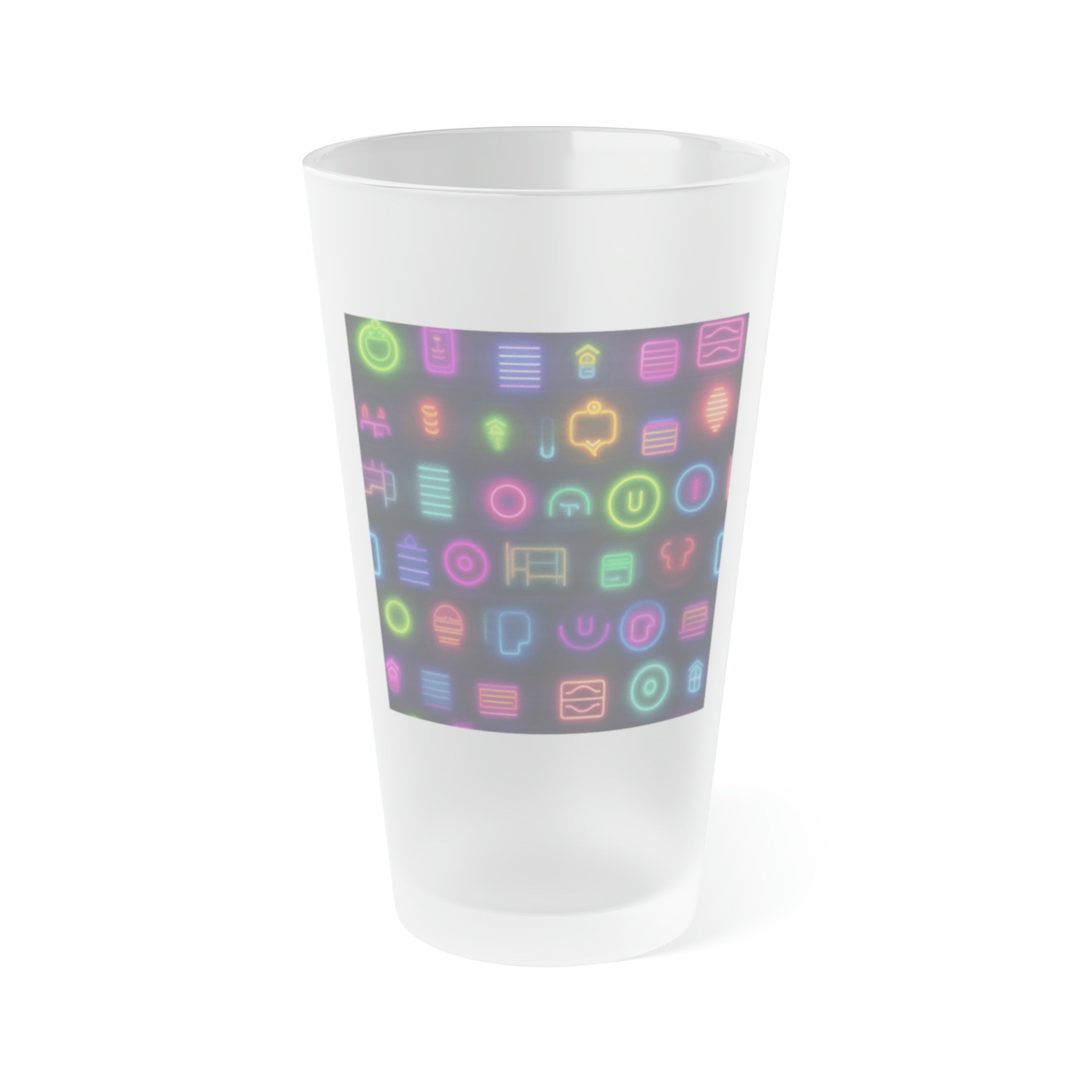 Frosted Pint Glass, 16oz - Vibrant Designs 09