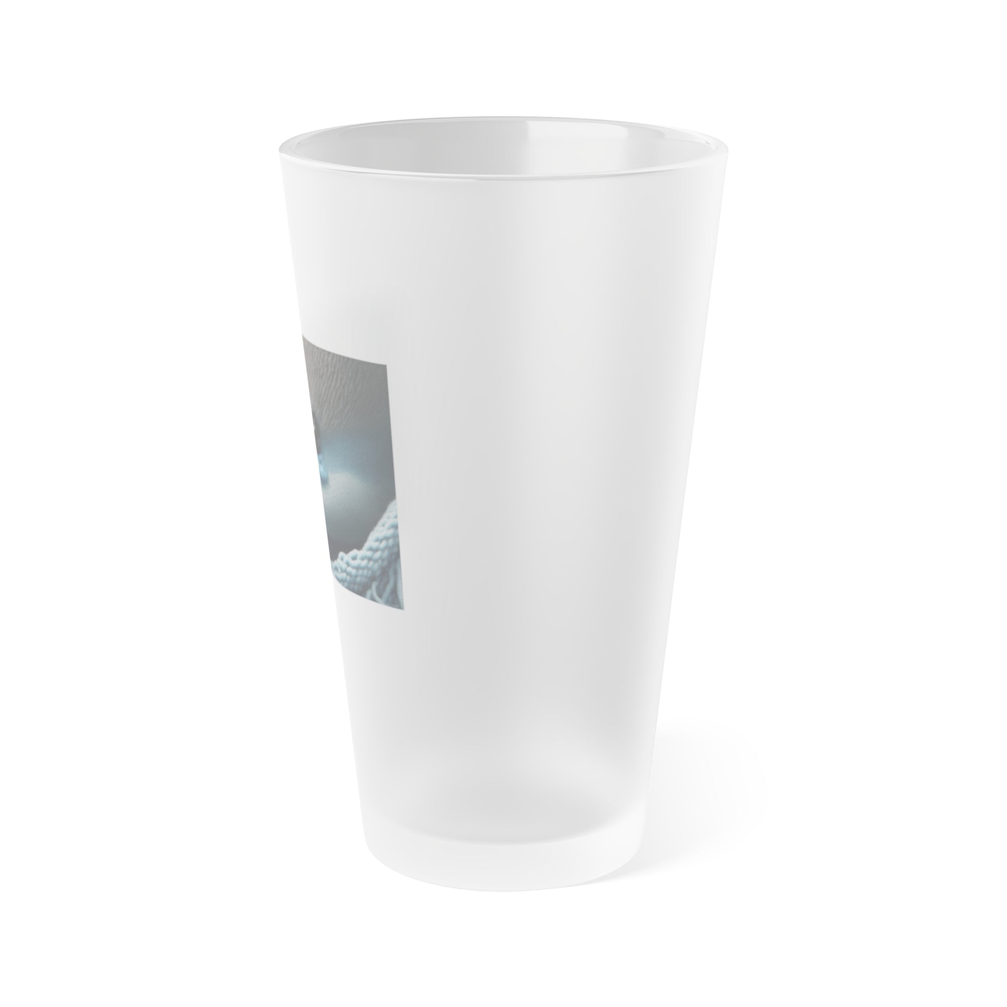 Frosted Pint Glass, 16oz - Animal Knit Arts, Dolphin calf