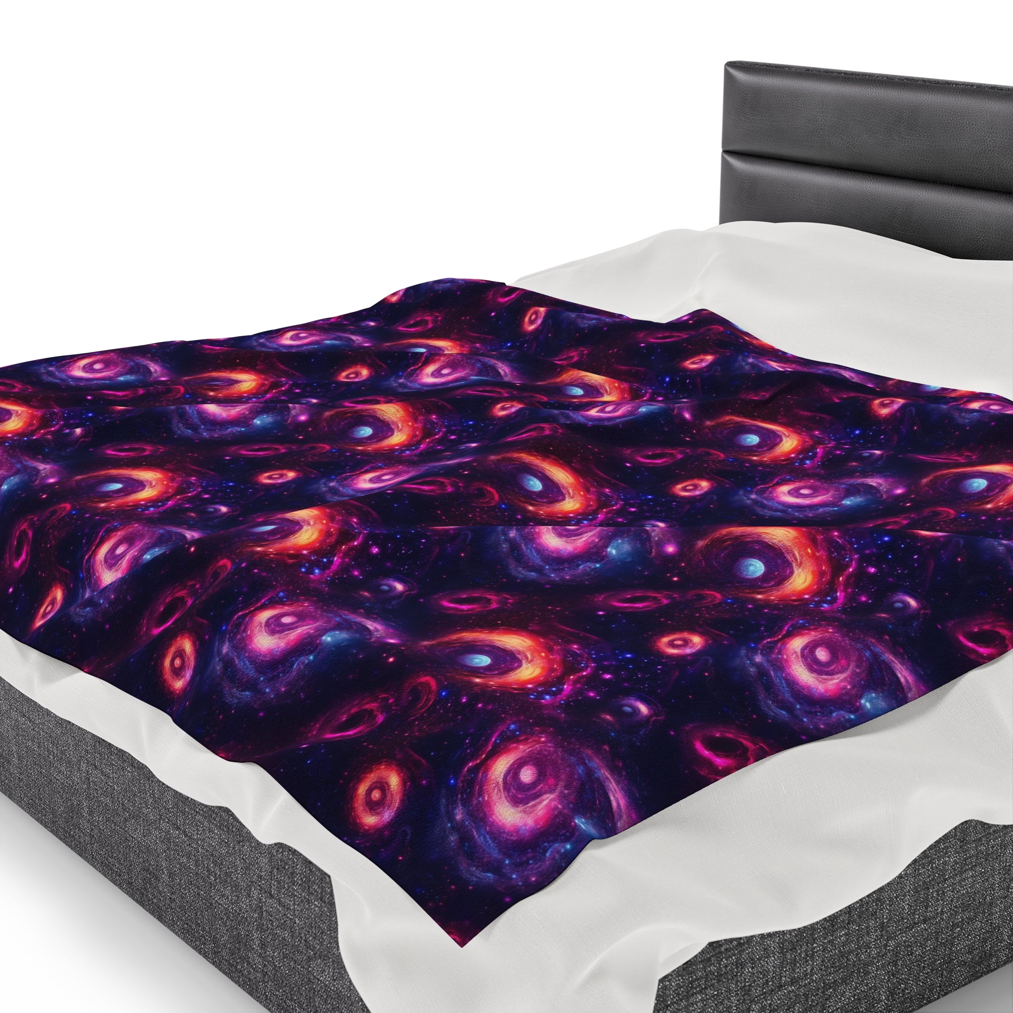 Velveteen Plush Blanket (AOP) - Fantasy Galaxies 05